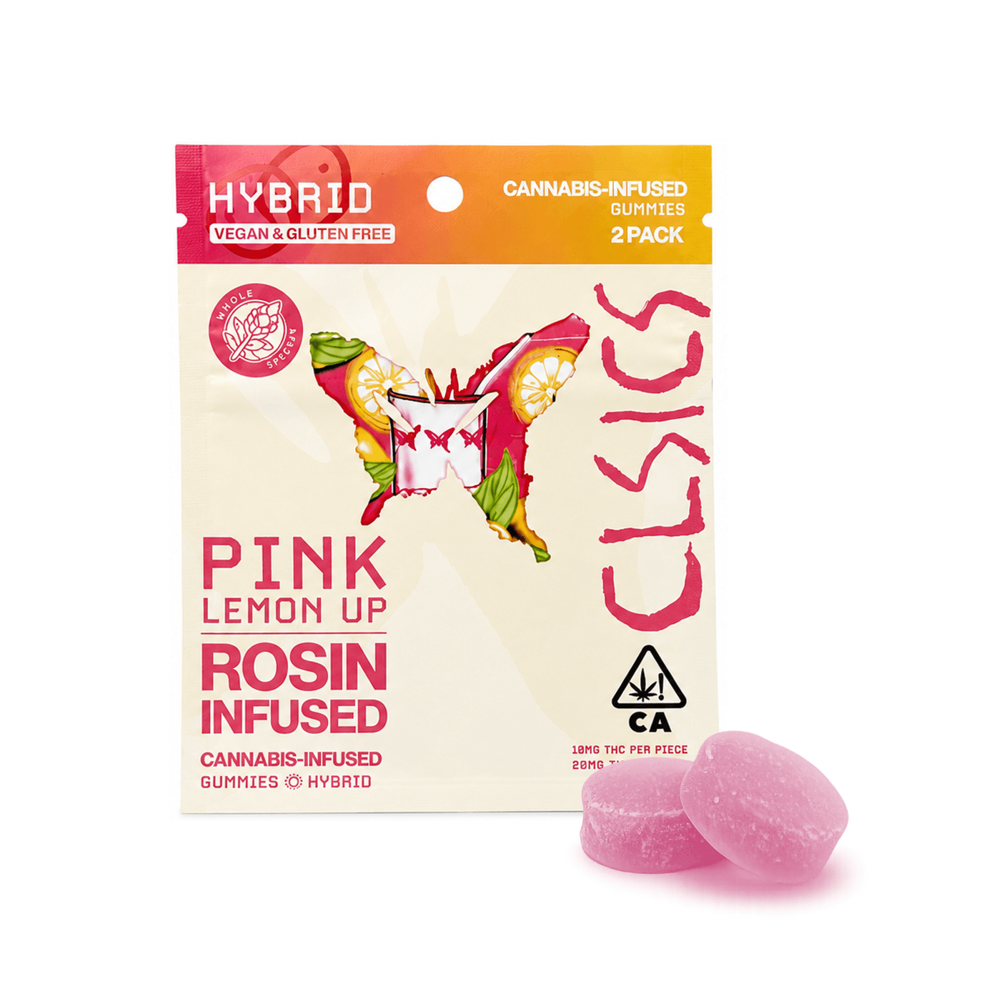 CLSICS Live Rosin Gummies Hybrid Pink Lemon Up 2-Piece