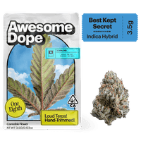 Awesome Dope Flower 3.5g Indica Hybrid Best Kept Secret 16ct