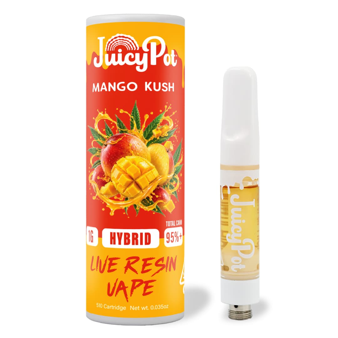JuicyPot Live Resin Cartridge 1g Hybrid Mango Kush