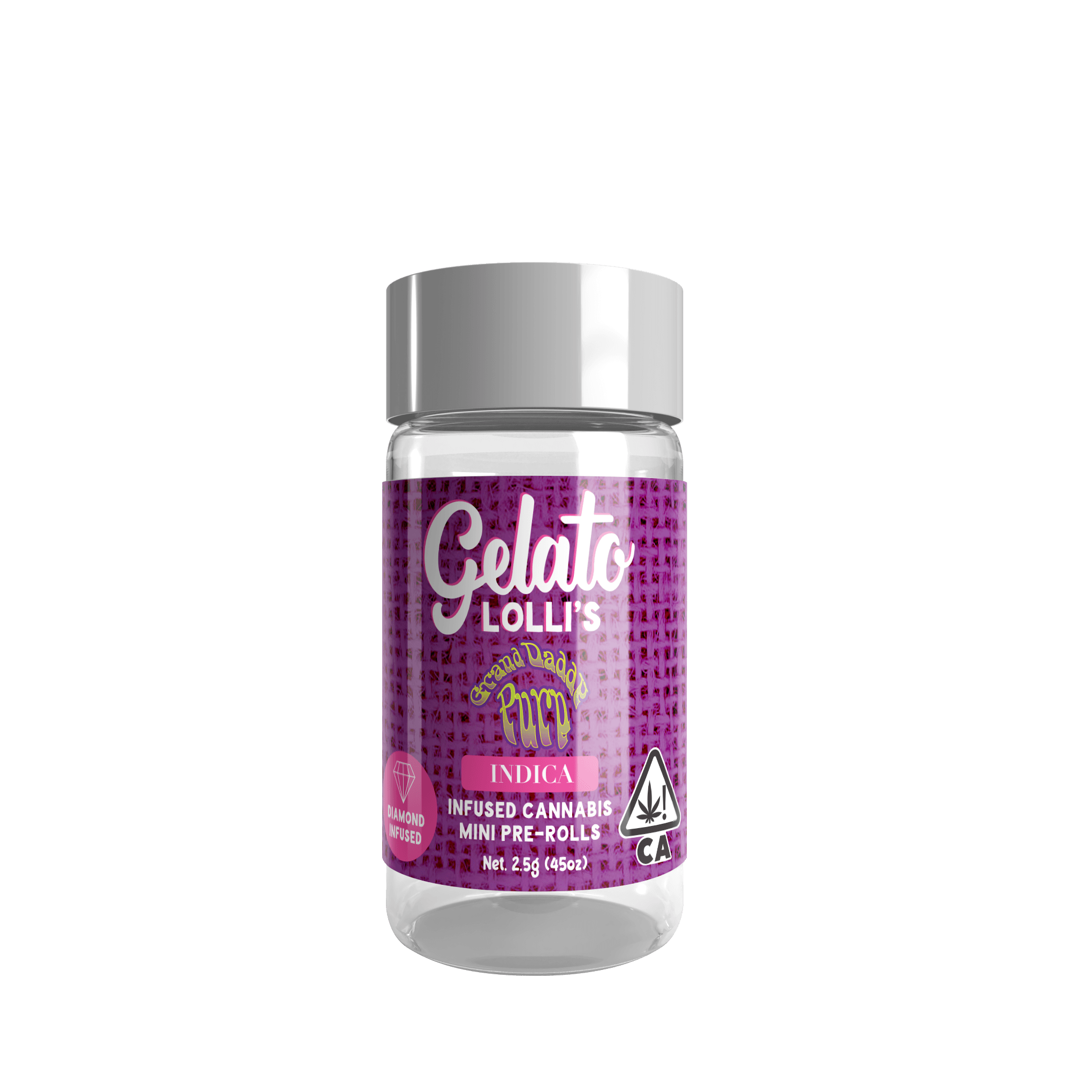 Gelato Lolli's 5pk Infused Mini Preroll .6g Indica Grand Daddy Purple