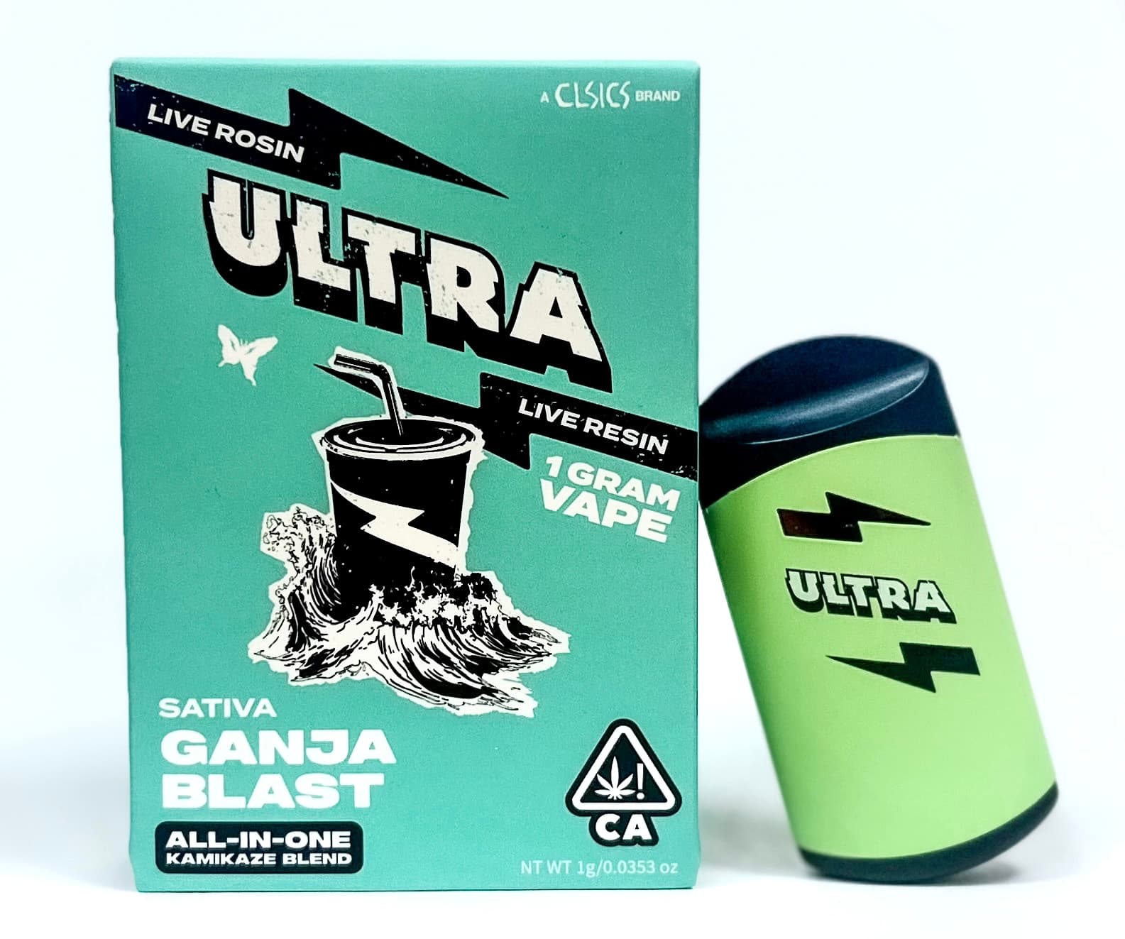 Ultra Live Rosin and Live Resin All-In-One Cartridge 1g Sativa Ganja Blast
