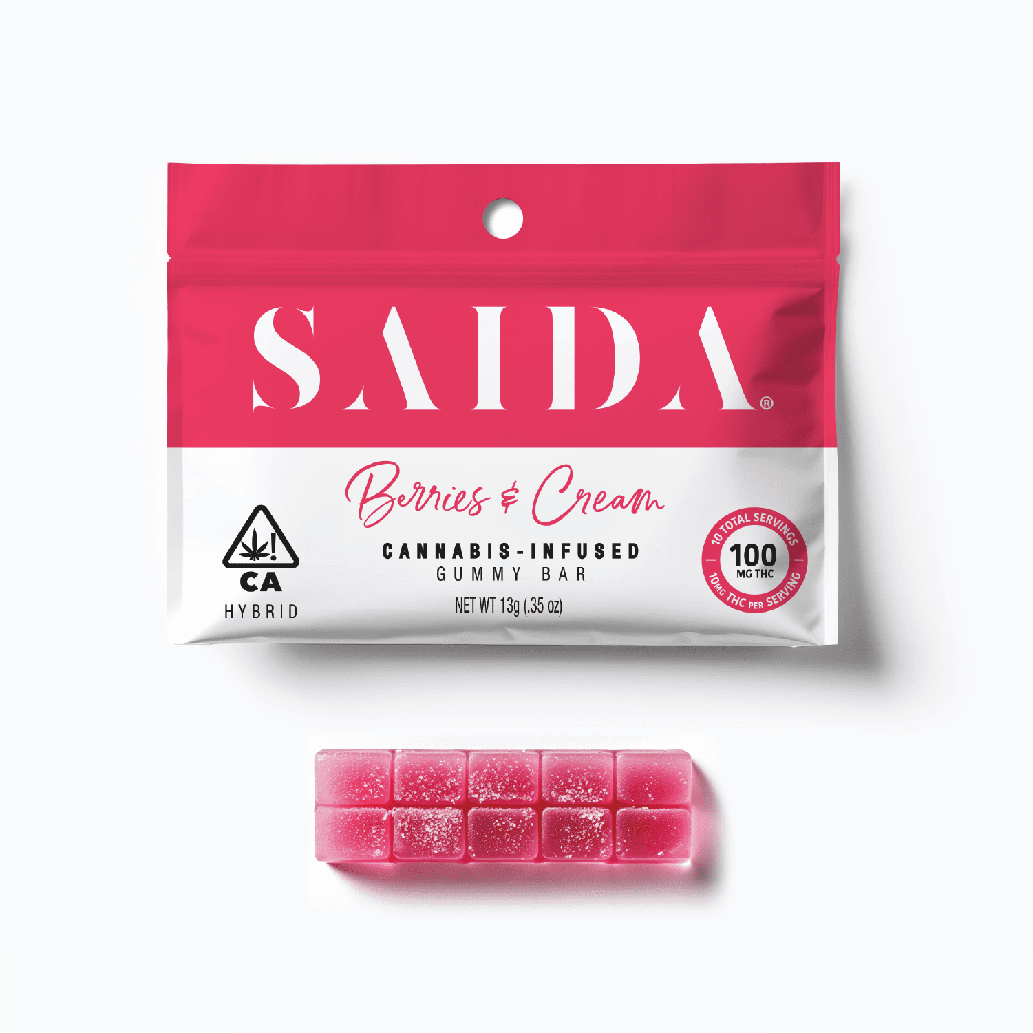 Saida Gummy Bar 100mg Hybrid Berries & Cream