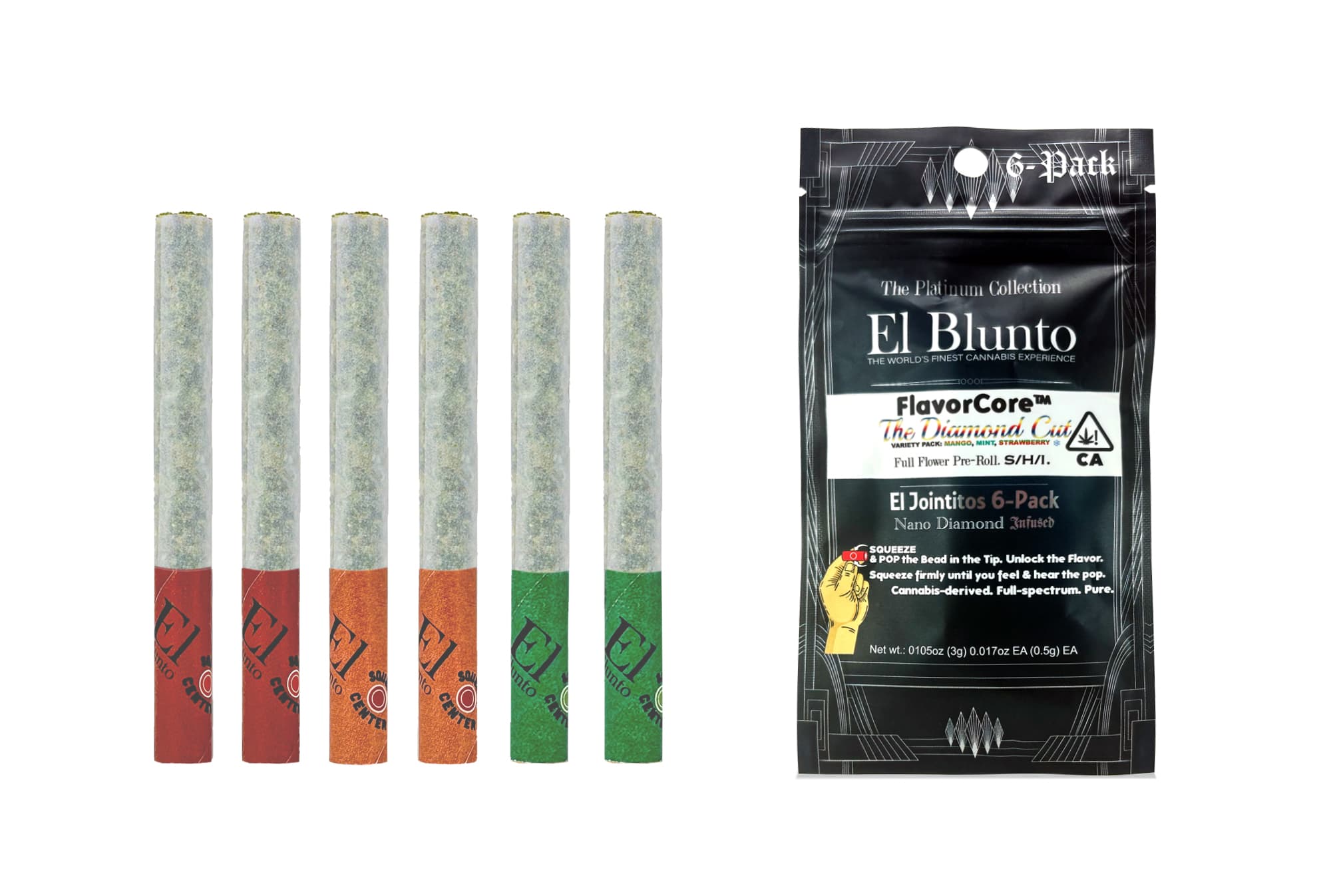 El Blunto FlavorCore Diamond Jointito .5g The Diamond Cut 6pk 3g