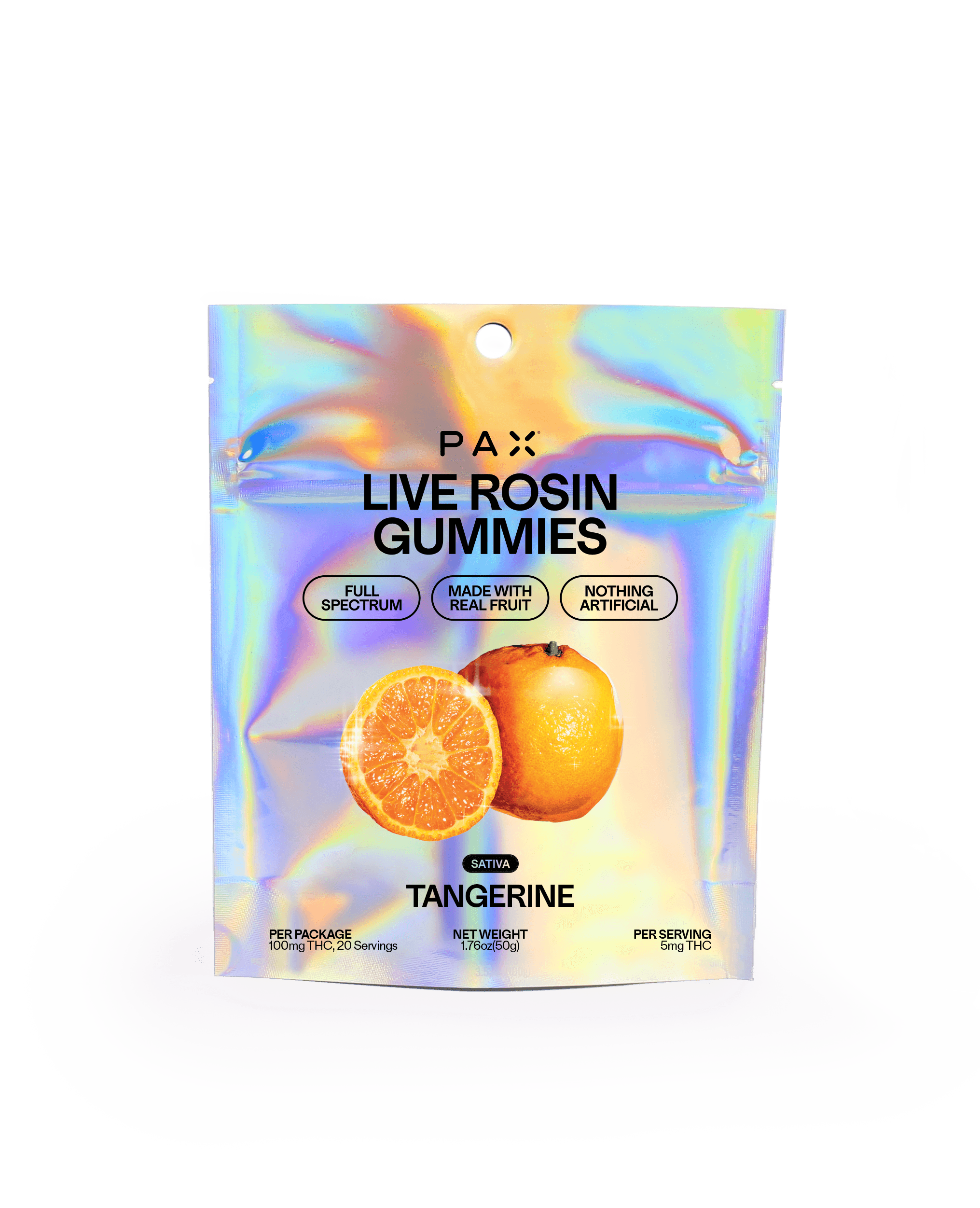 PAX Live Rosin Gummies Sativa Tangerine