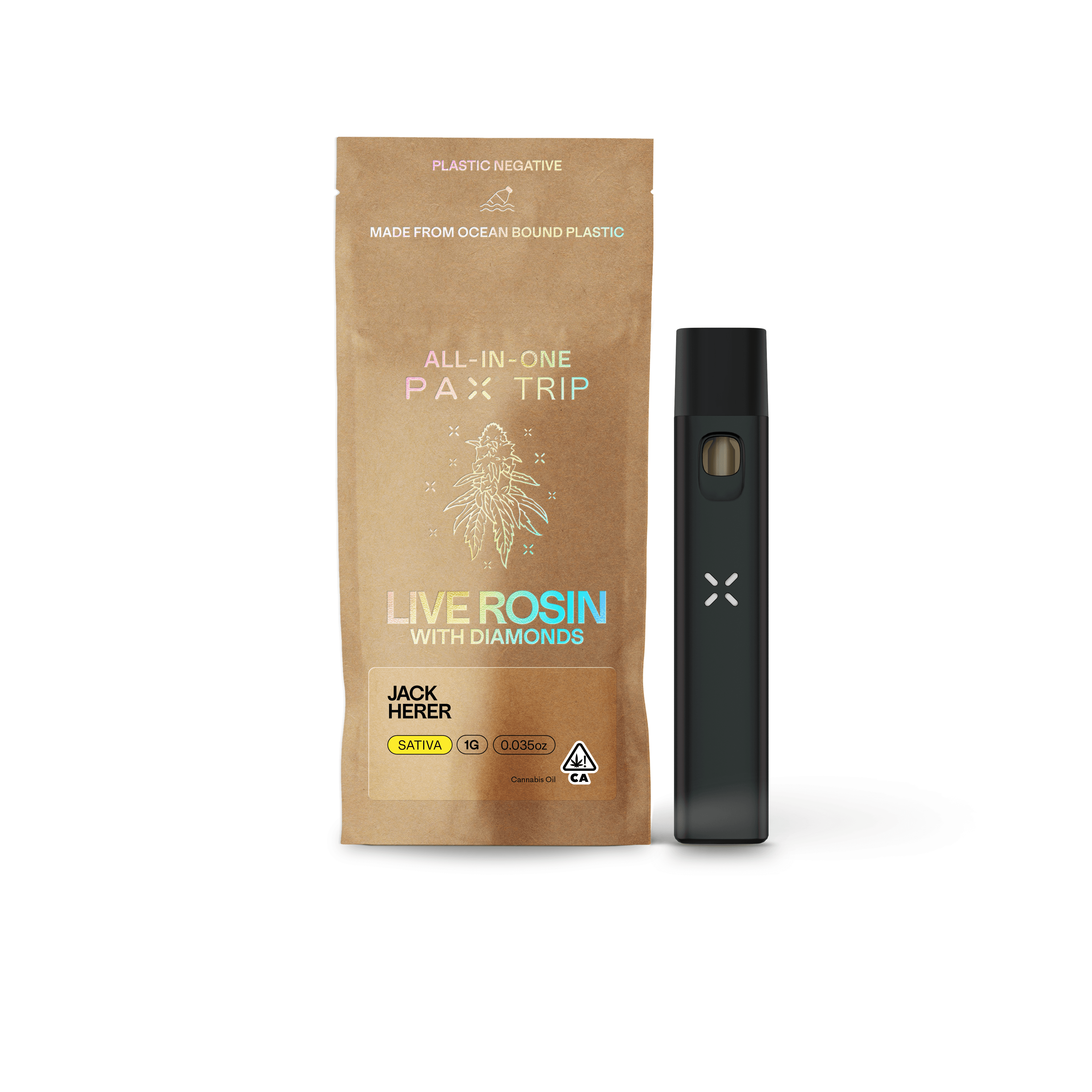 PAX Trip All-In-One Live Rosin with Diamonds 1g Sativa Jack Herer