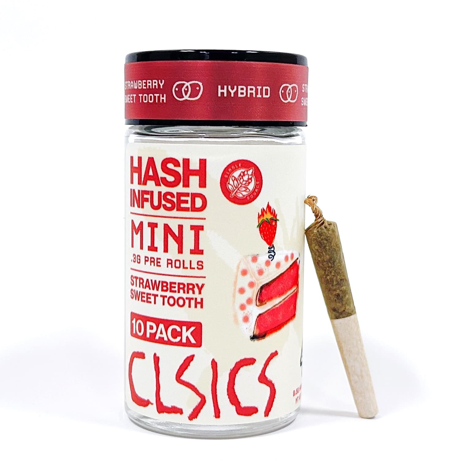 CLSICS Hash Preroll 10pk Hybrid Strawberry Sweet Tooth