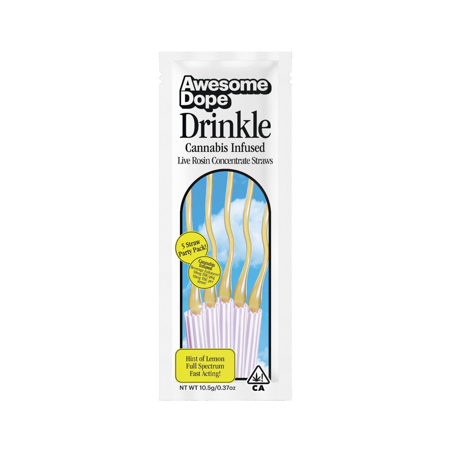 Awesome Dope Edible Rosin Concentrate Straws 10mg Indica 5pk