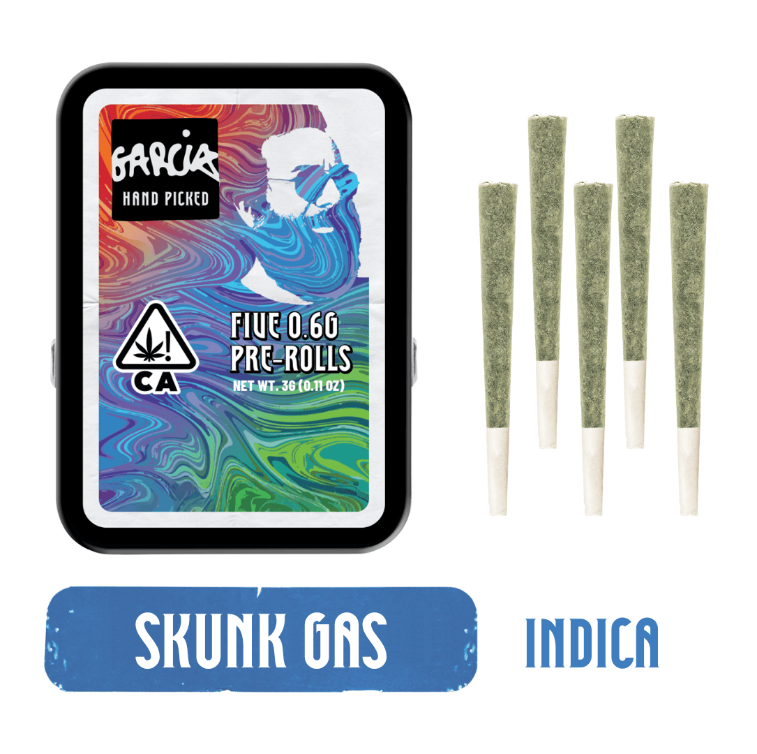 Garcia Hand Picked Preroll .6g Indica Skunk Gas GF 5pk 3g