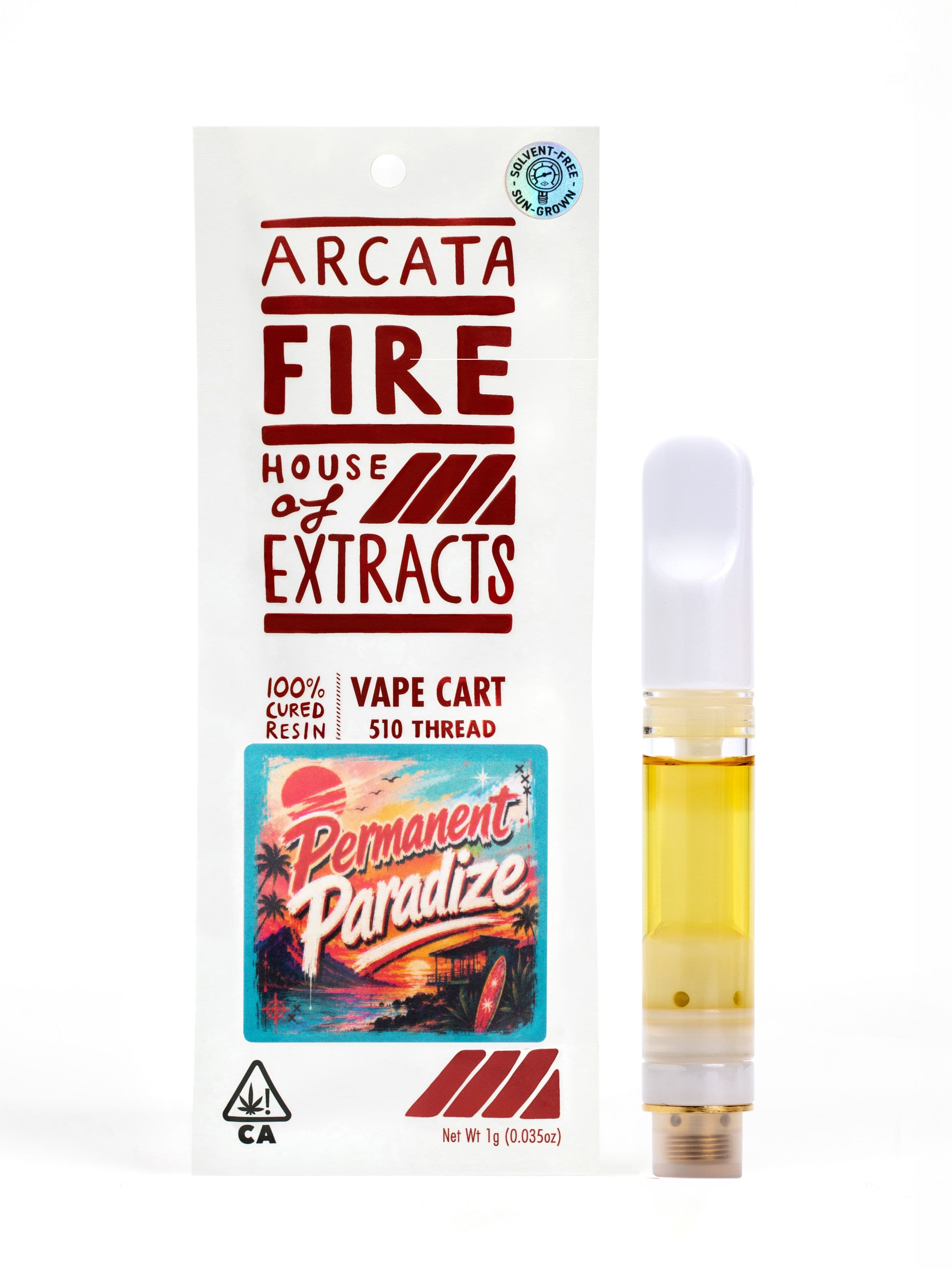 Arcata Fire 100% Cured Resin Cartridge 1g Sativa Permanent Paradize