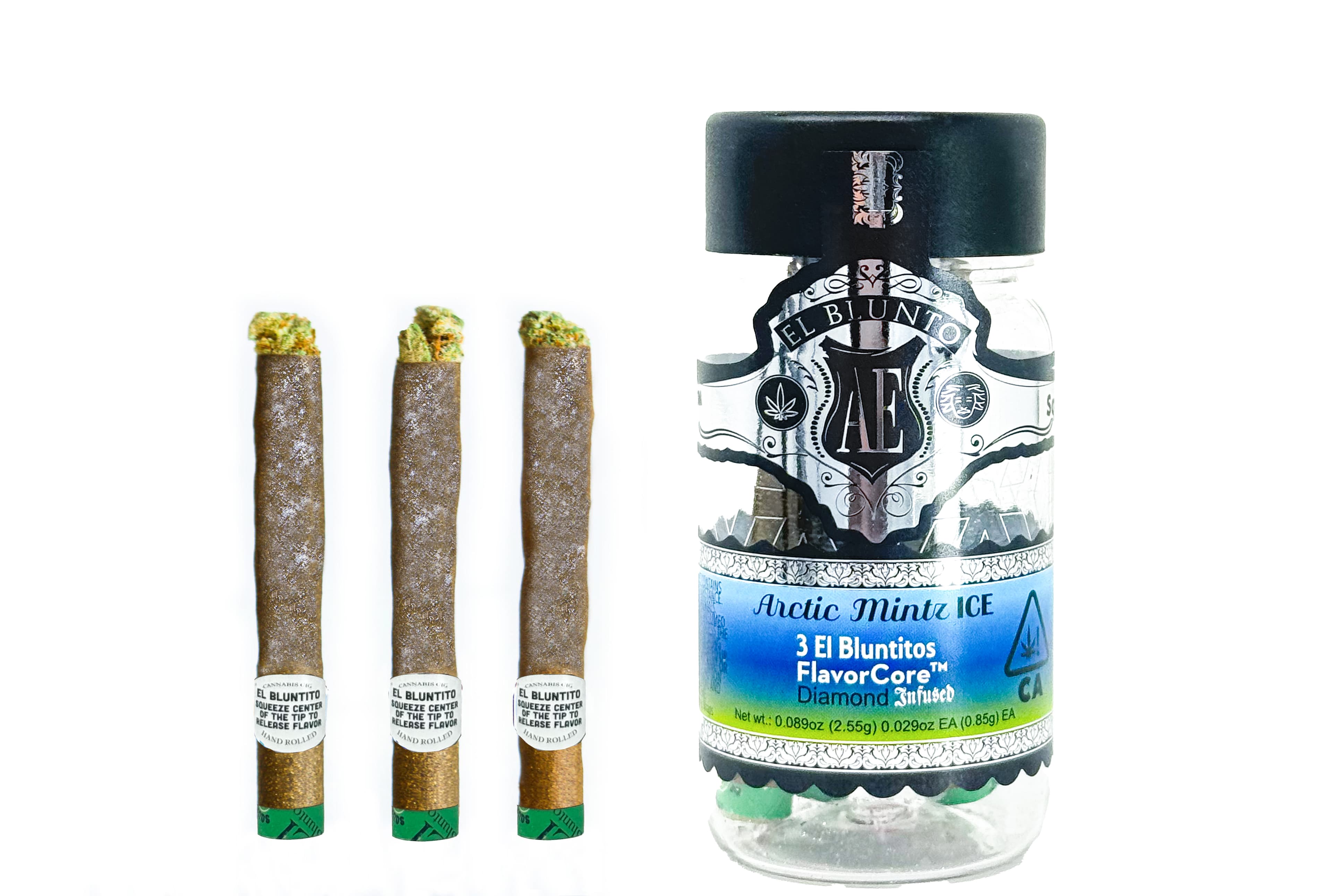 El Blunto FlavorCore Platinum Diamond Bluntito .85g Sativa Artic Mintz Ice 3pk 2