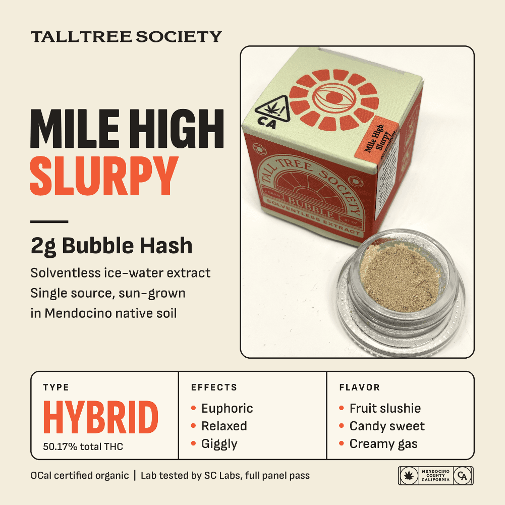 Tall Tree Society Bubble Hash 2g Mile High Slurpy
