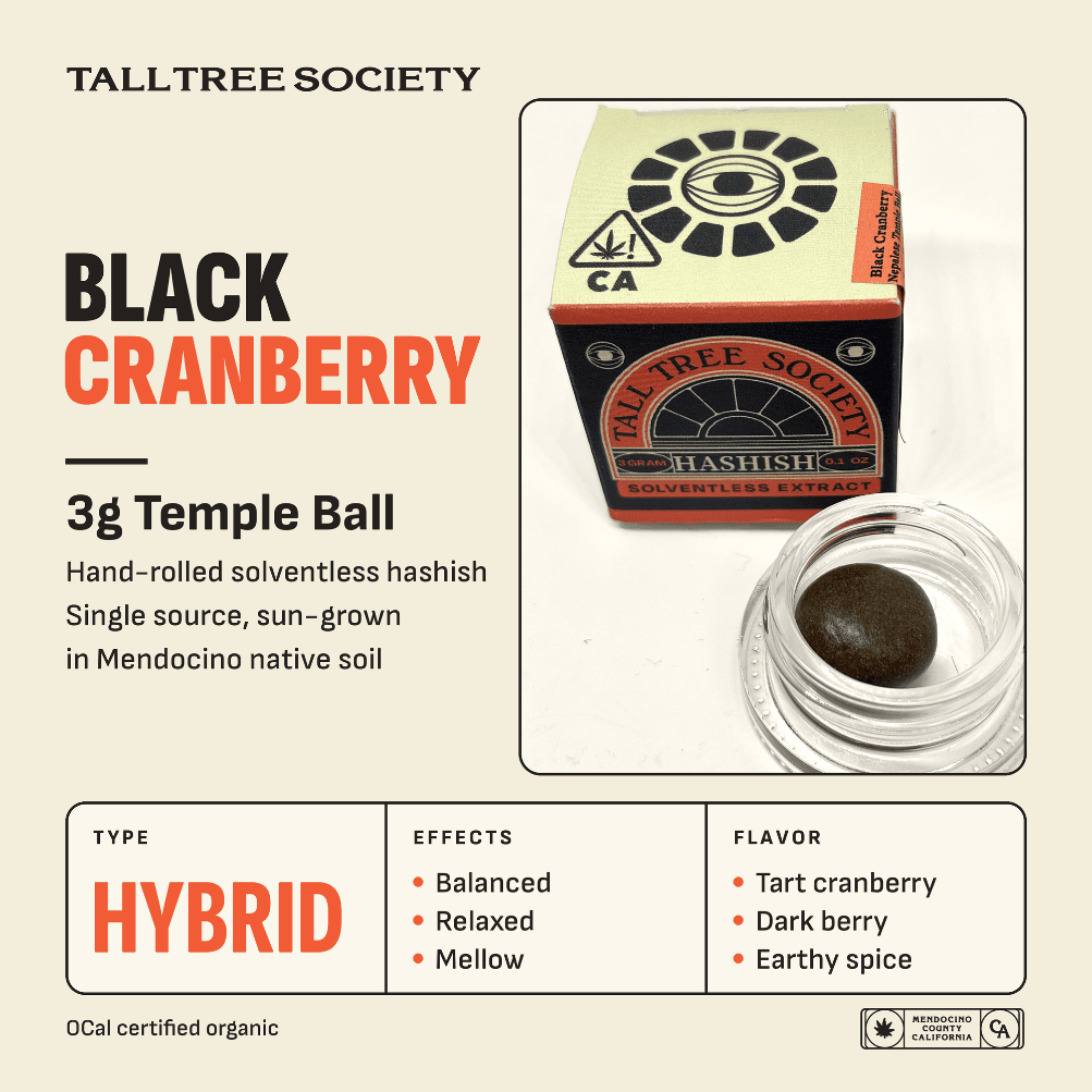 Tall Tree Society Temple Ball 3g Hybrid Black Cranberry