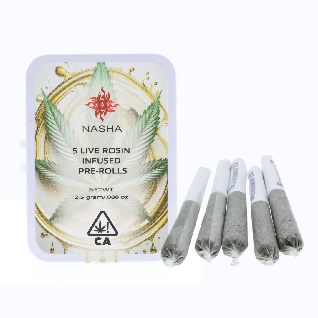 Nasha Rosin Infused Preroll 5pk Indica MVP23 x Grape Jam