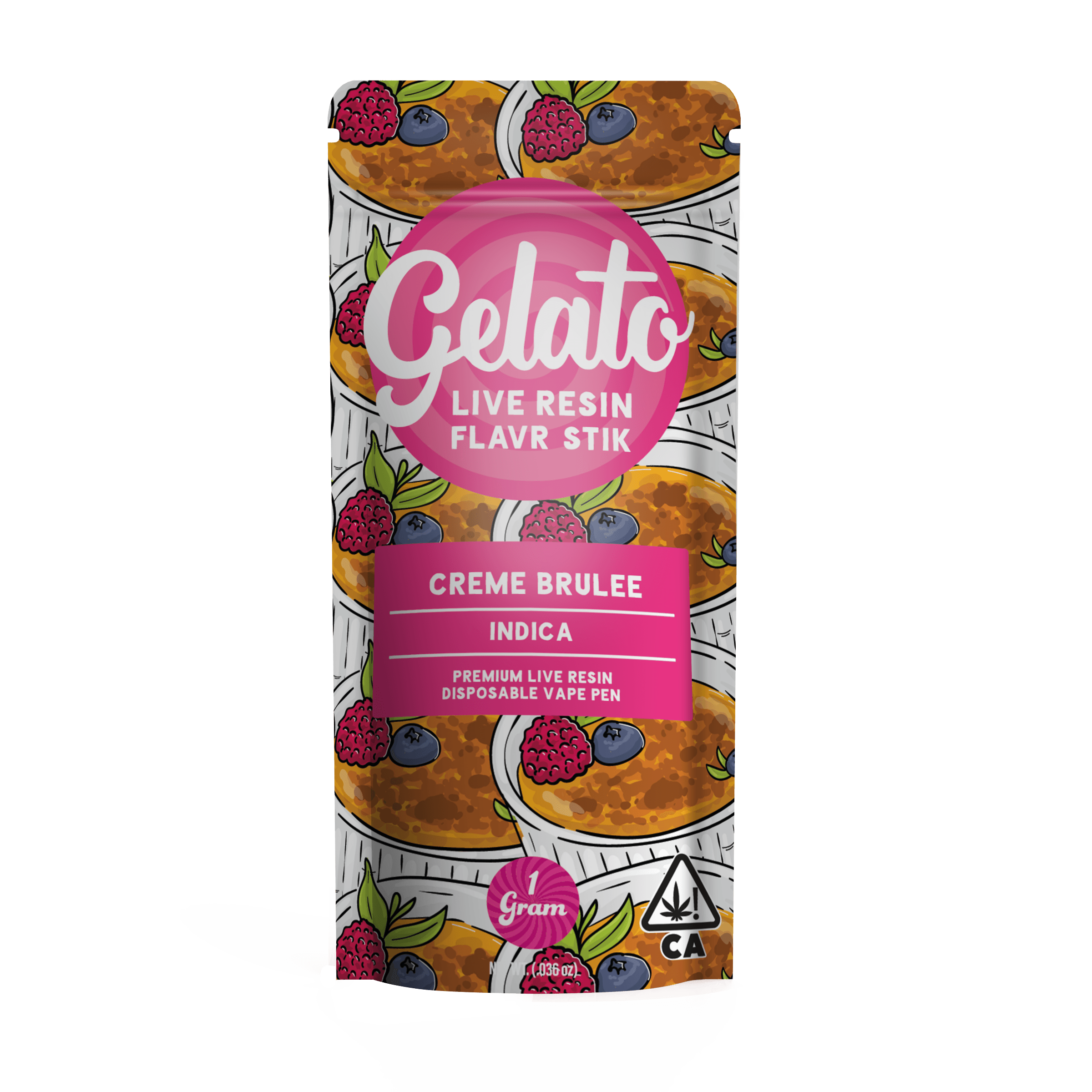 Gelato Live Resin All-In-One 1g Indica Créme Brulee 10pk