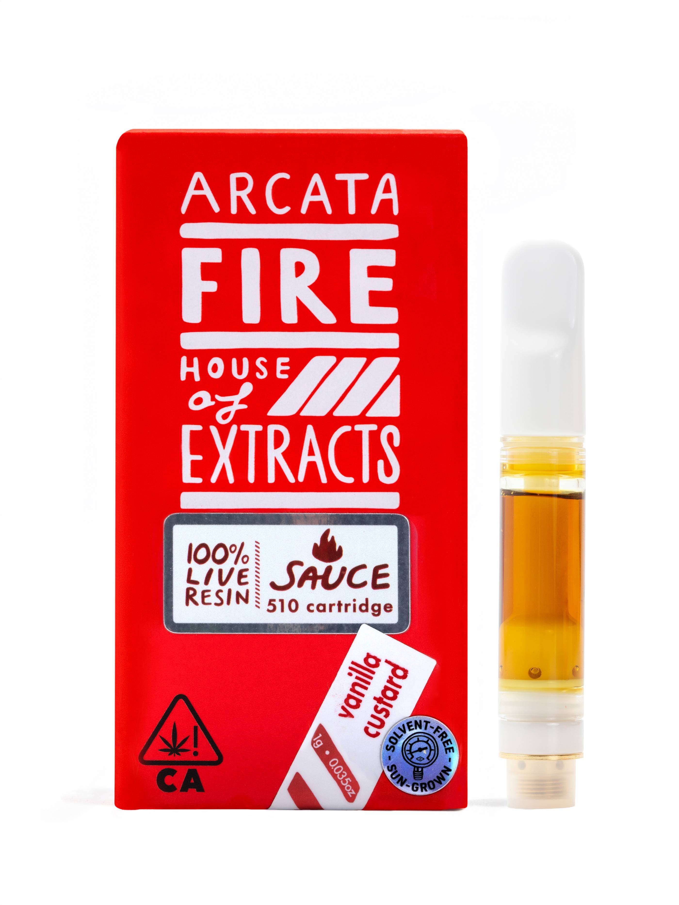 Arcata Fire 100% Live Resin Cartridge 1g Hybrid Vanilla Custard