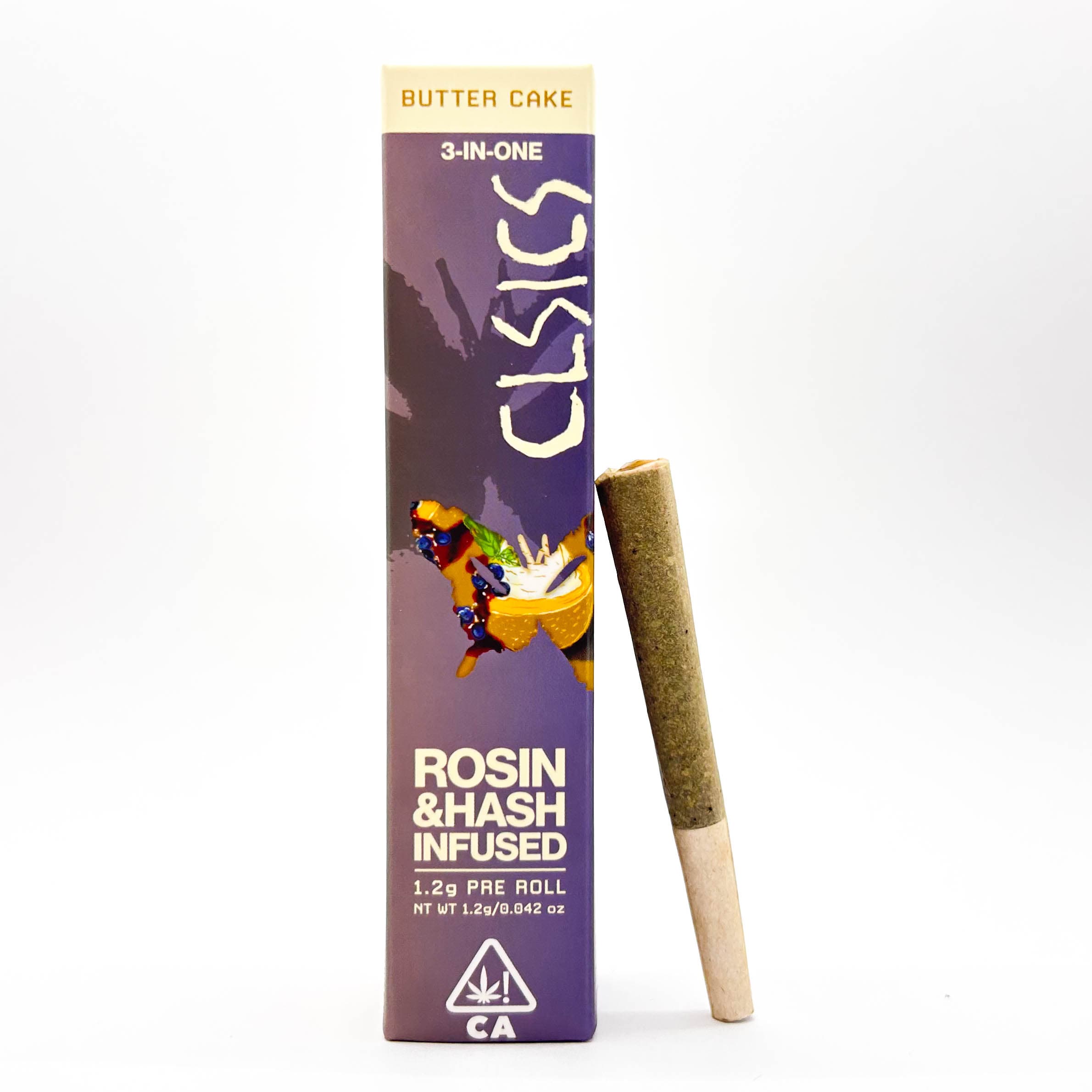 CLSICS Trifecta 1.2g Rosin Hash Preroll Hybrid Butter Cake