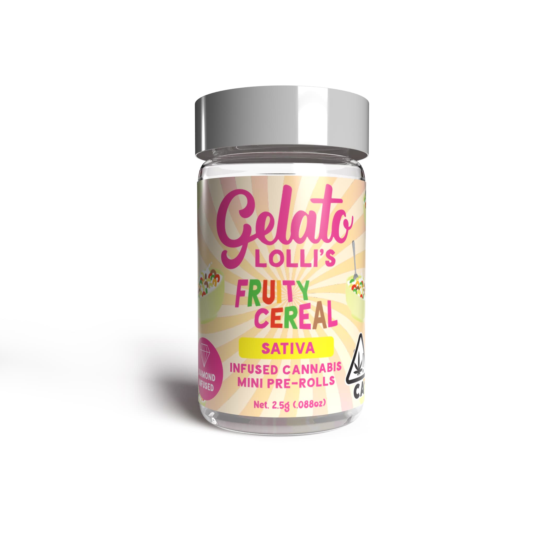 Gelato Lolli's 5pk Infused Mini Preroll .6g Sativa Fruity Cereal