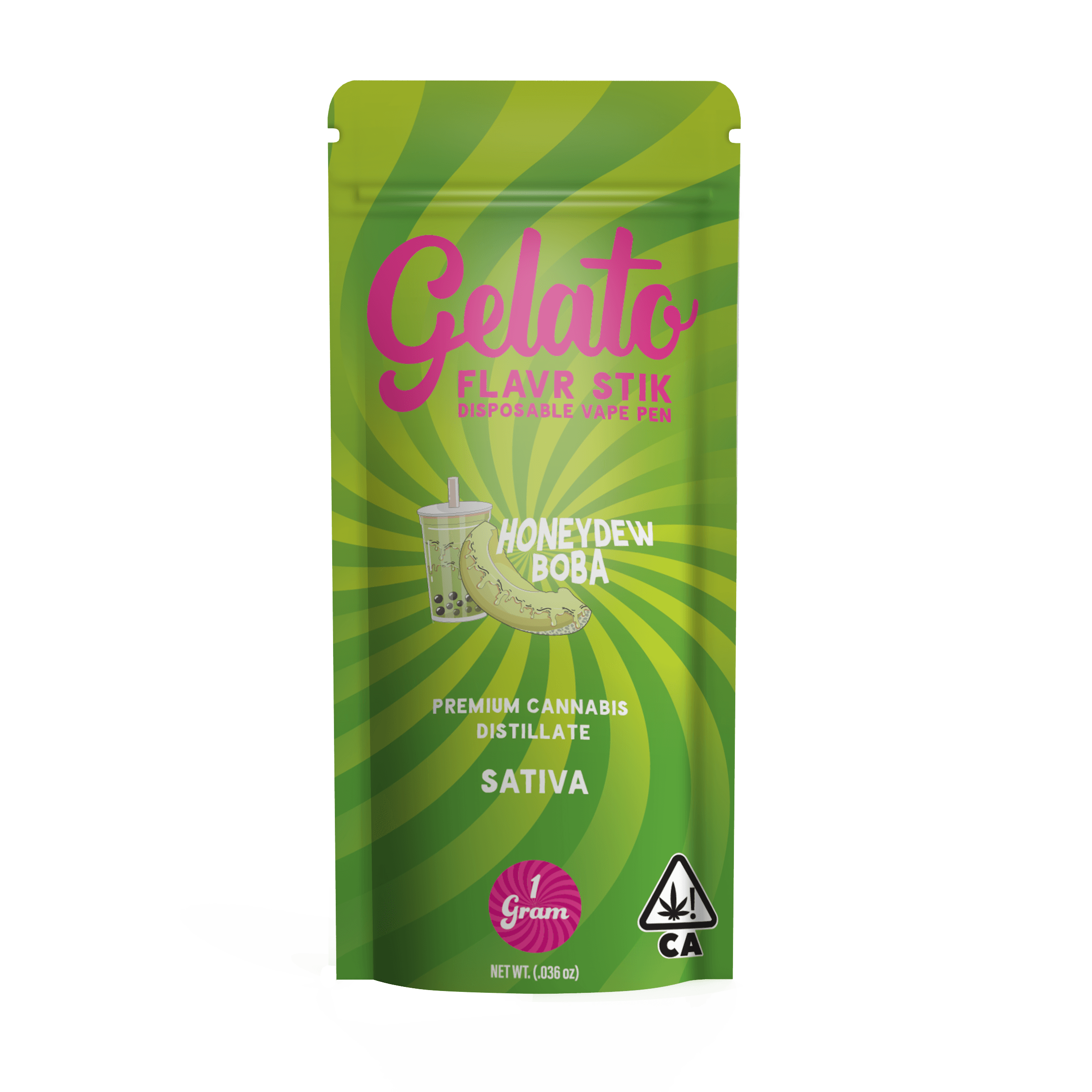 Gelato Flavors All-In-One 1g Sativa Honeydew Boba 10pk