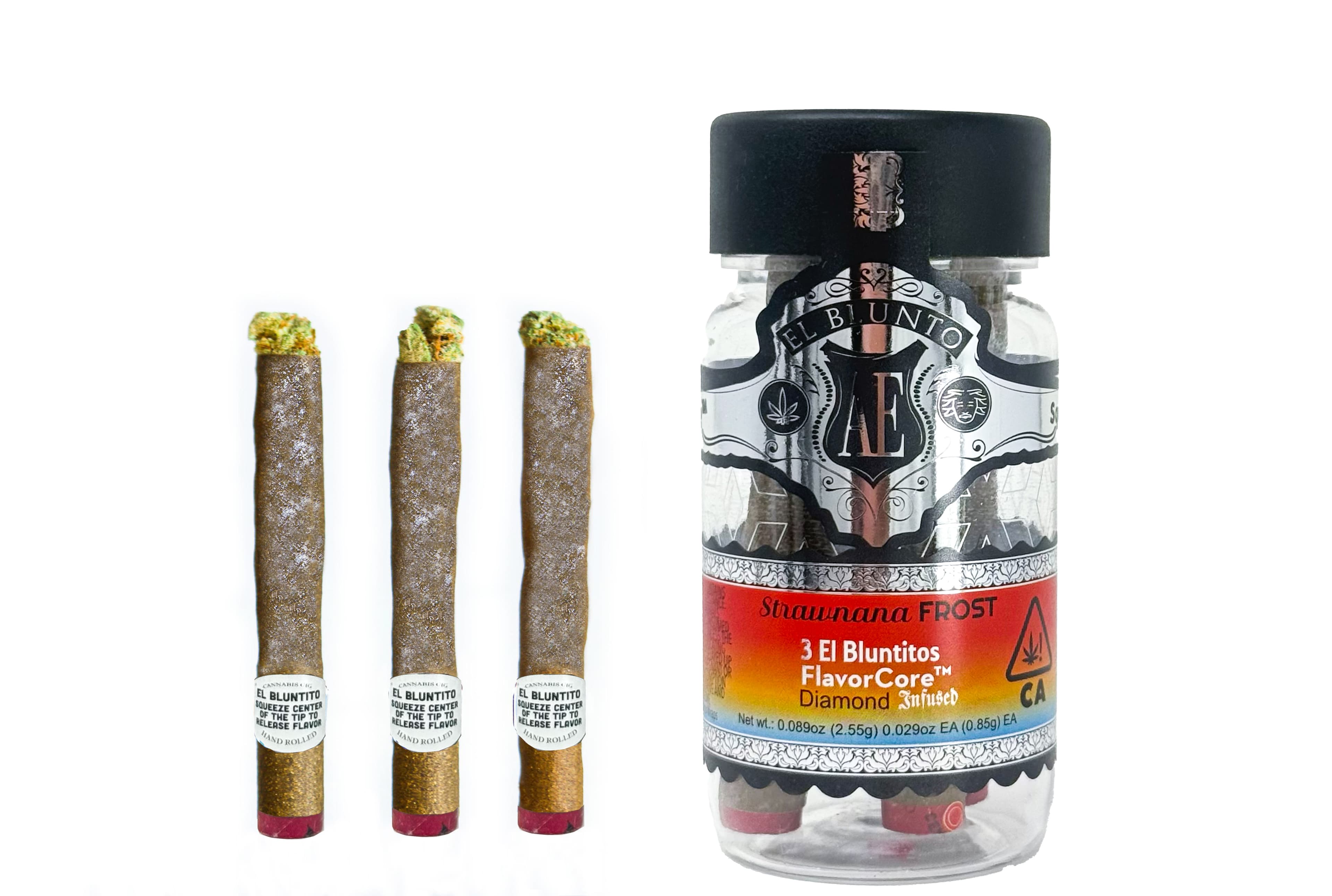 El Blunto FlavorCore Platinum Diamond Bluntito .85g Hybrid Strawnana Frost 3pk 2