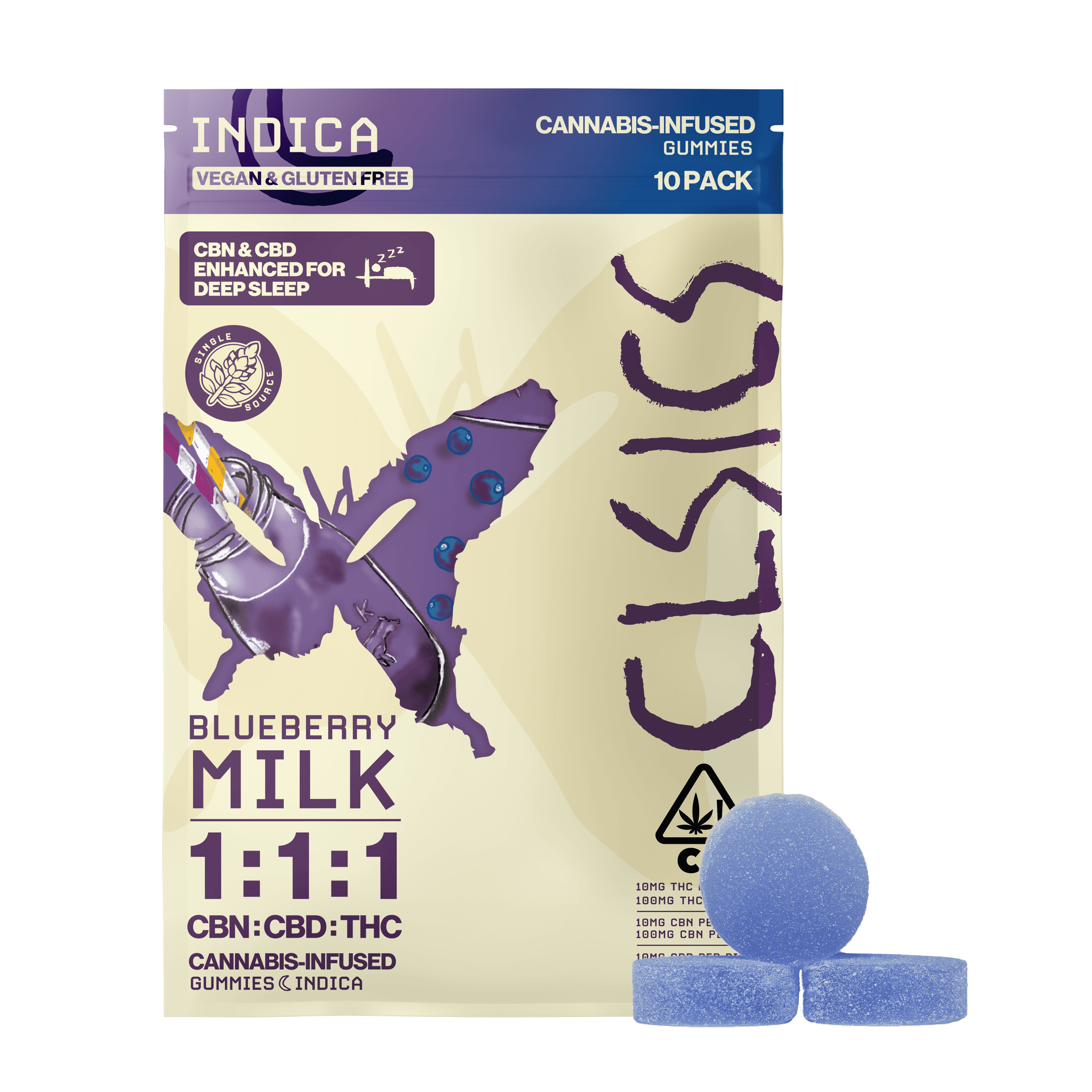 CLSICS Live Rosin Gummies Indica CBN/CBD/THC Blueberry Milk