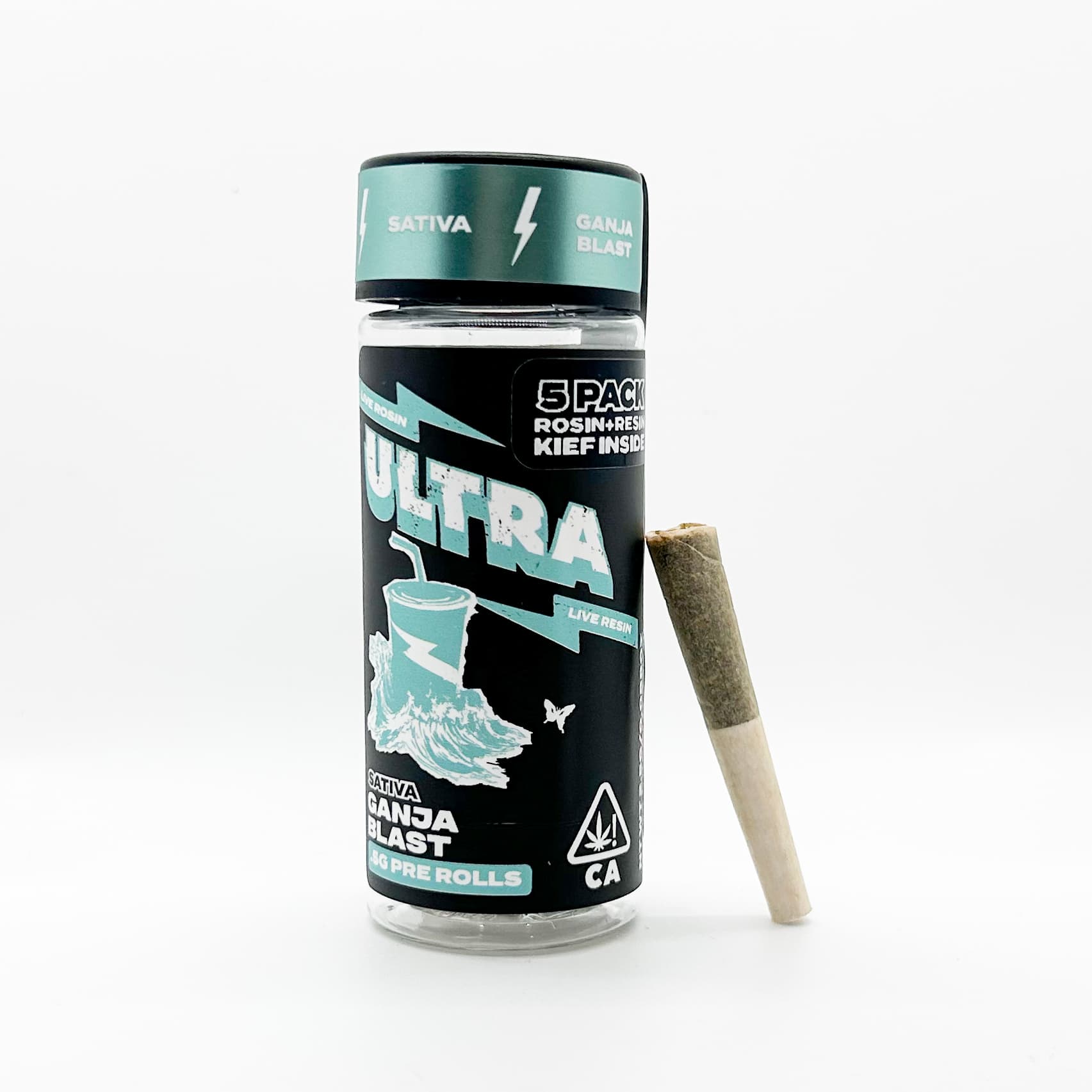 Ultra Live Rosin and Live Resin Preroll 5pk .5g Sativa Ganja Blast