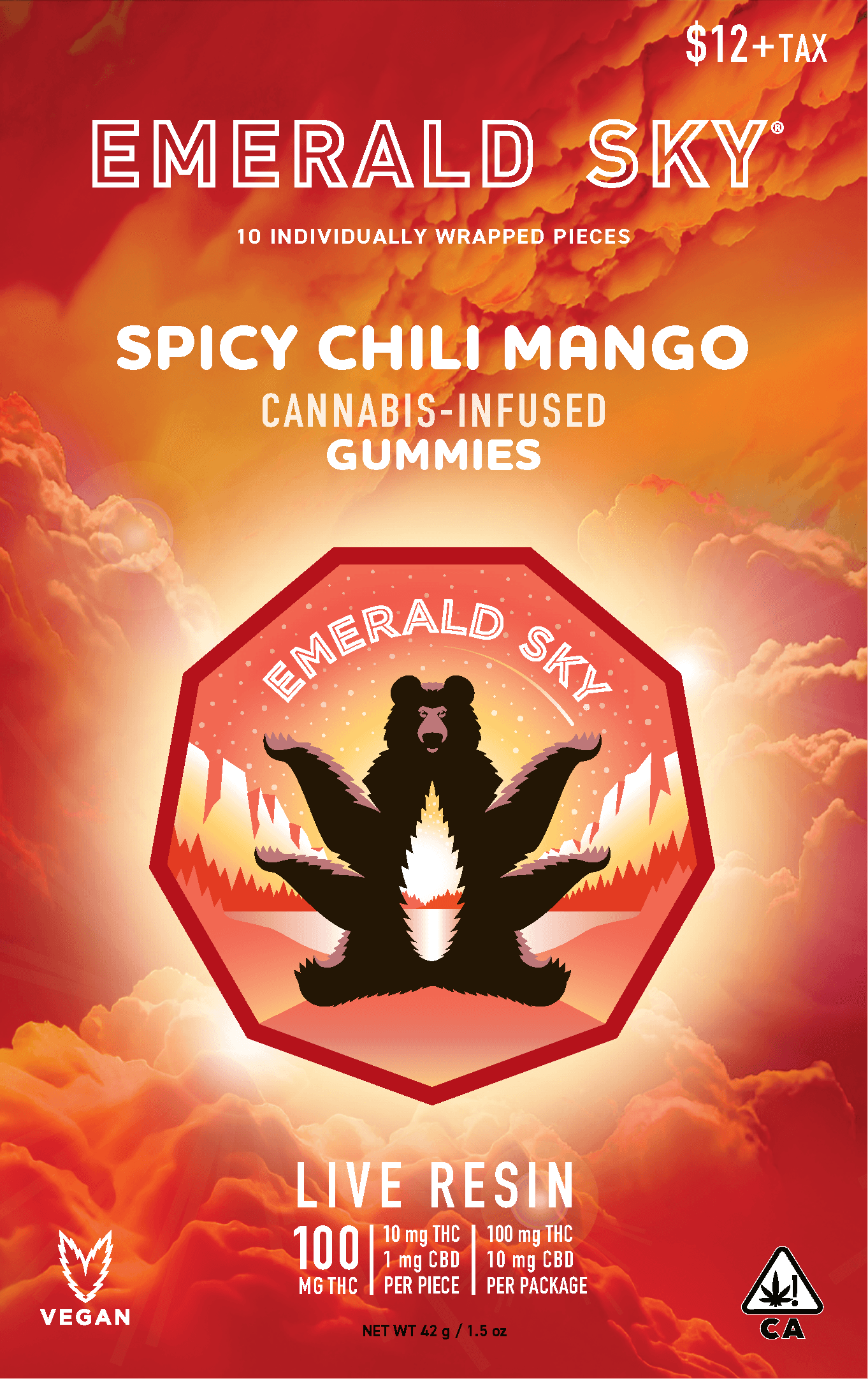 Emerald Sky Live Resin Gummies 10ct 100mg Spicy Chili Mango