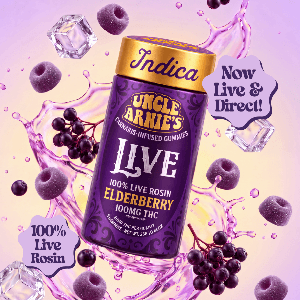 Uncle Arnie's Live Rosin Gummies Indica Elderberry (100mg/5ct)
