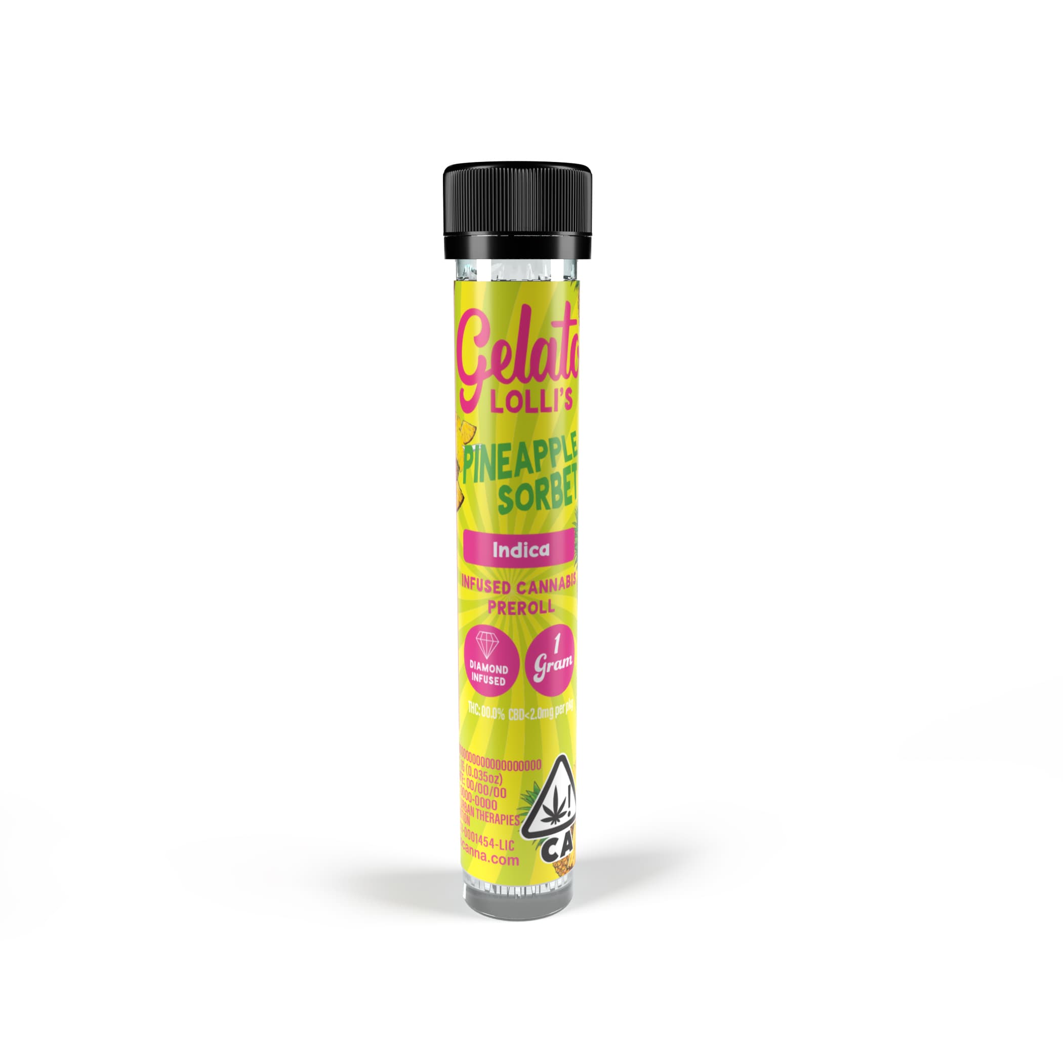 Gelato Lolli's Single Infused Preroll 1.2g Indica Pineapple Sorbet 12pk