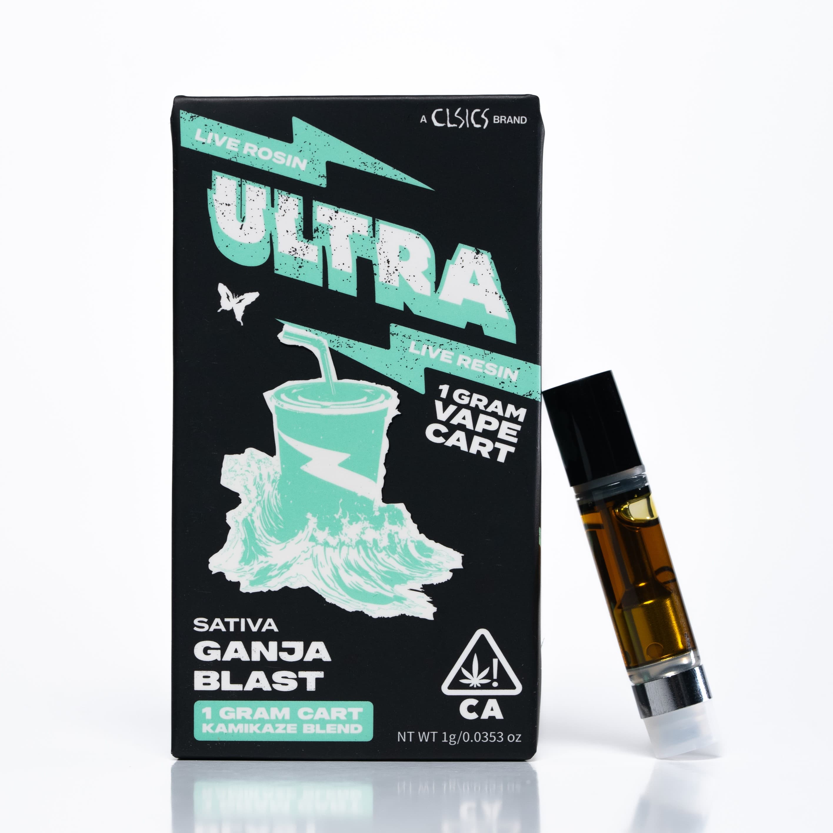 Ultra Live Rosin and Live Resin Cartridge 1g Sativa Ganja Blast