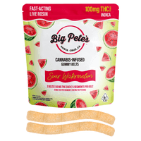 Big Pete's Gummy Belts Rosin Fast-Acting Indica Sour Watermelon 100mg THC 2pk