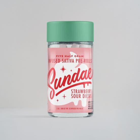 Sundae Infused Preroll 5pk 2.5g Sativa Strawberry Sour Diesel