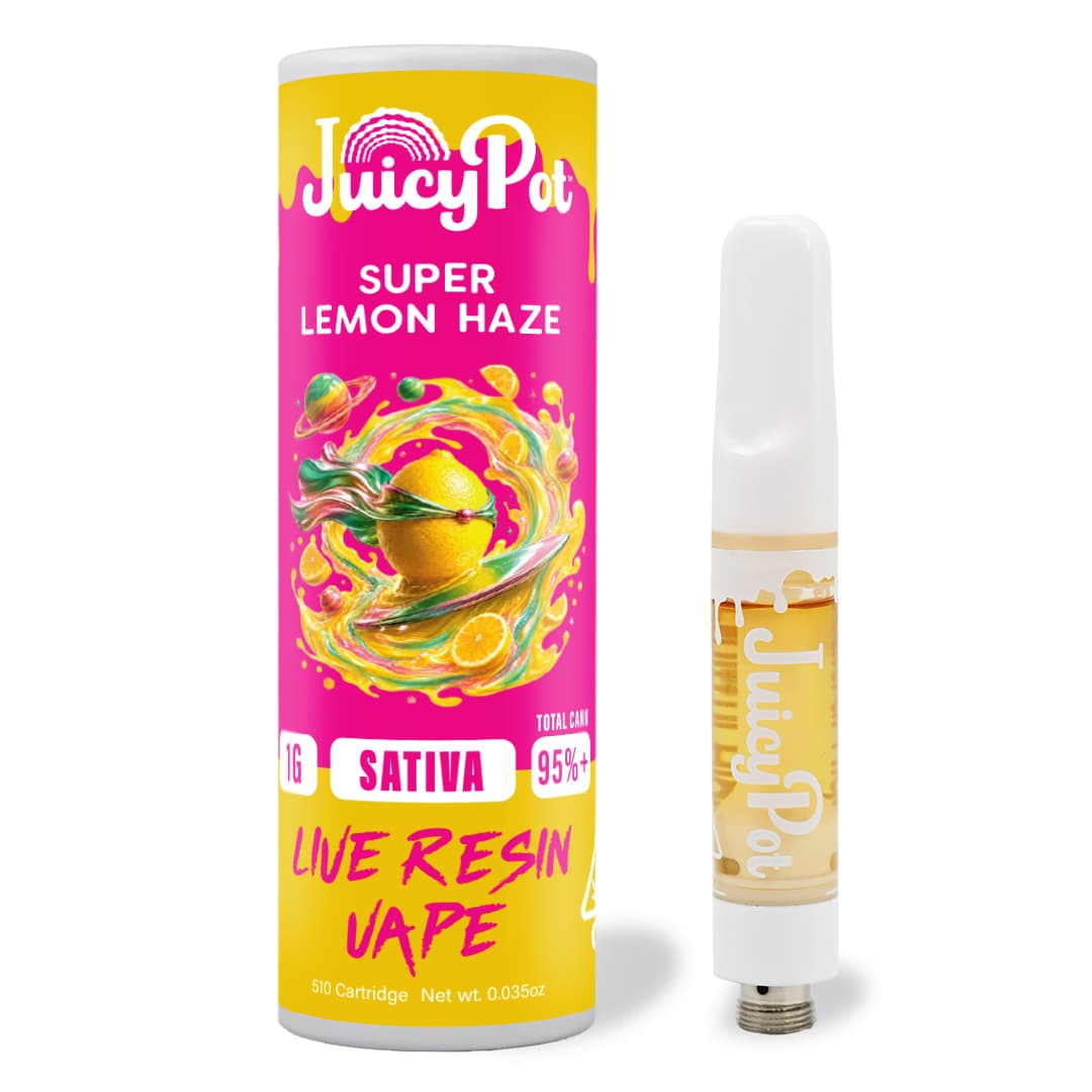 JuicyPot Live Resin Cartridge 1g Sativa Super Lemon Haze