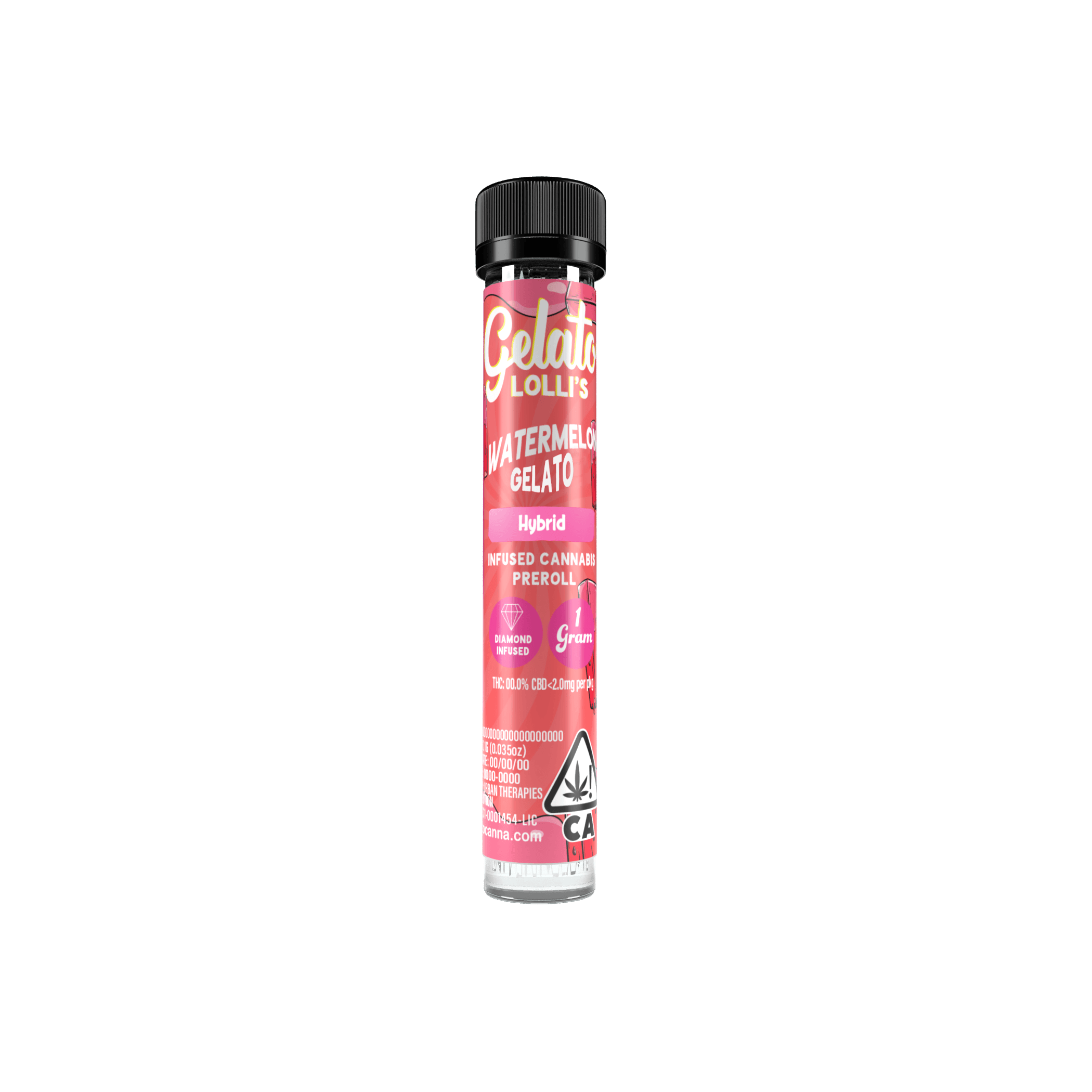 Gelato Lolli's Single Infused Preroll 1.2g Hybrid Watermelon Gelato 12pk
