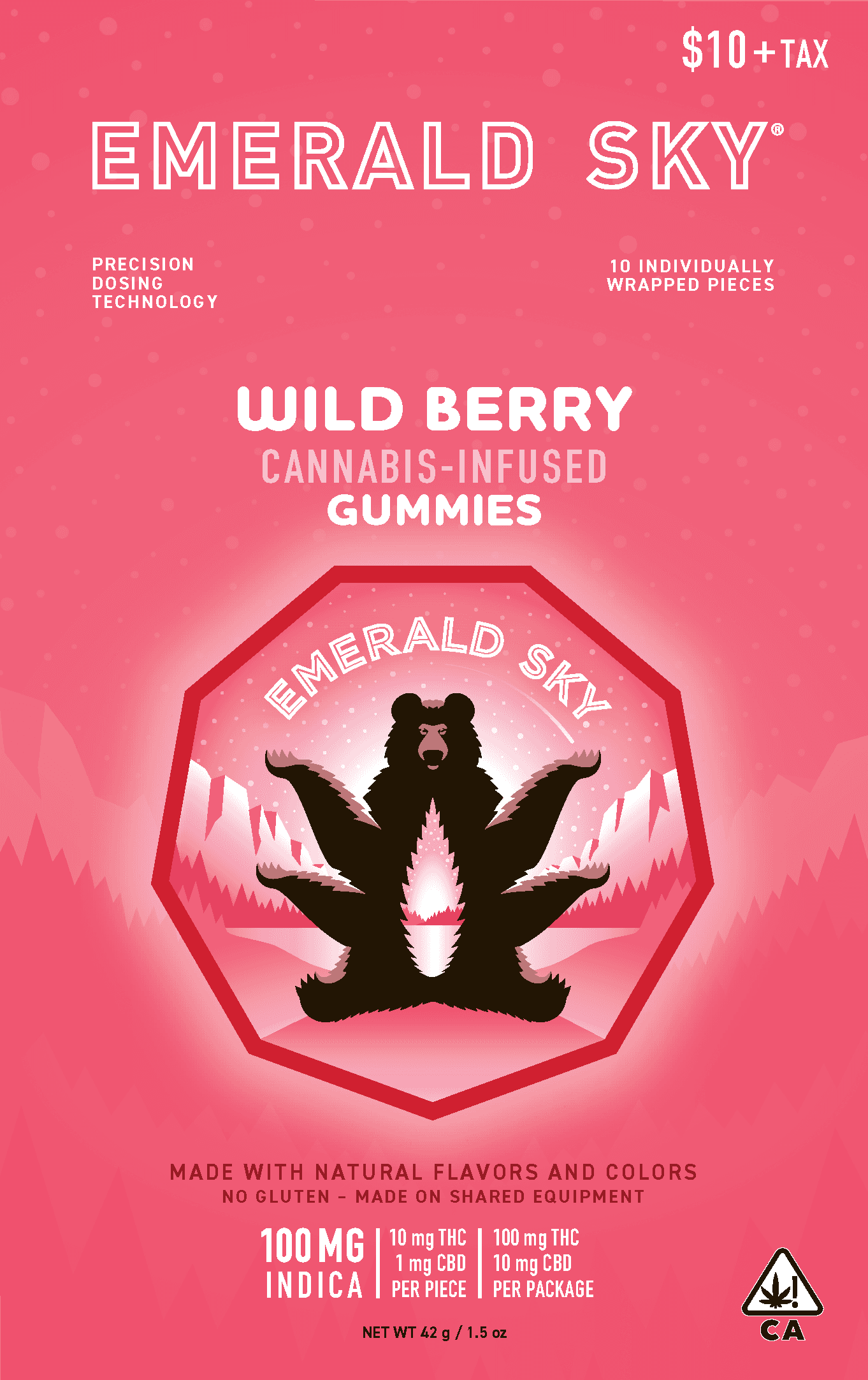 Emerald Sky Gummies 10ct 100mg Indica Wild Berry