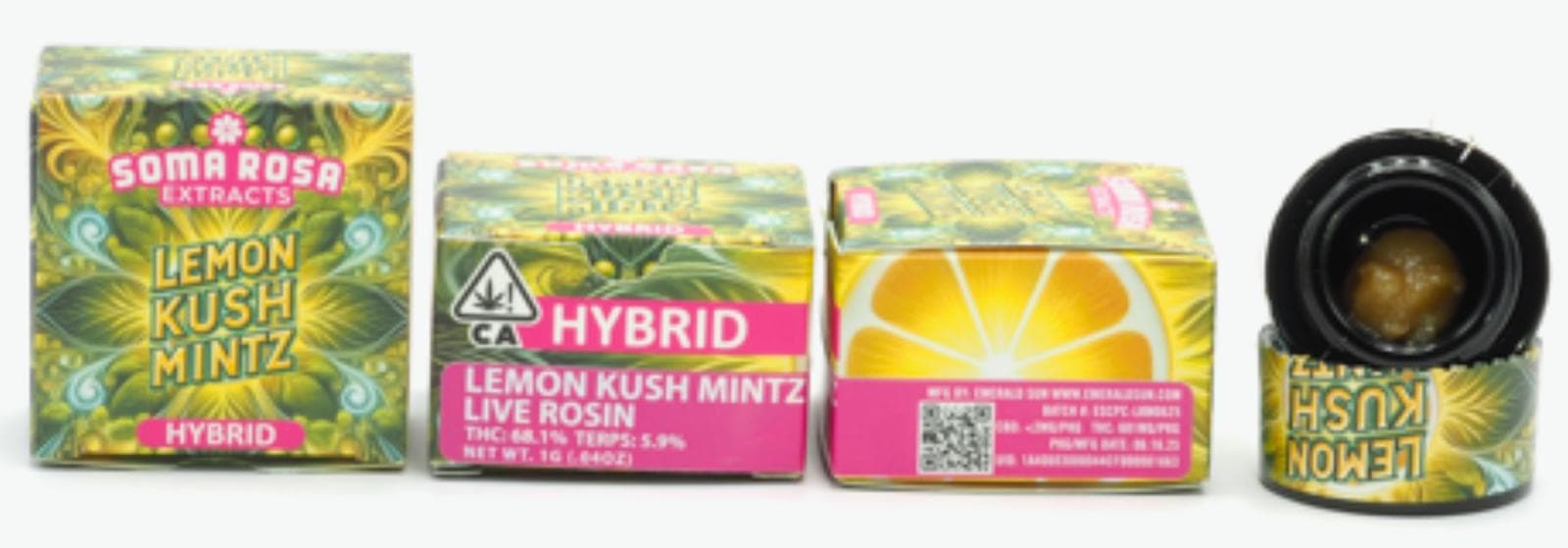 Soma Rosa Live Rosin 1g Hybrid Lemon Royale