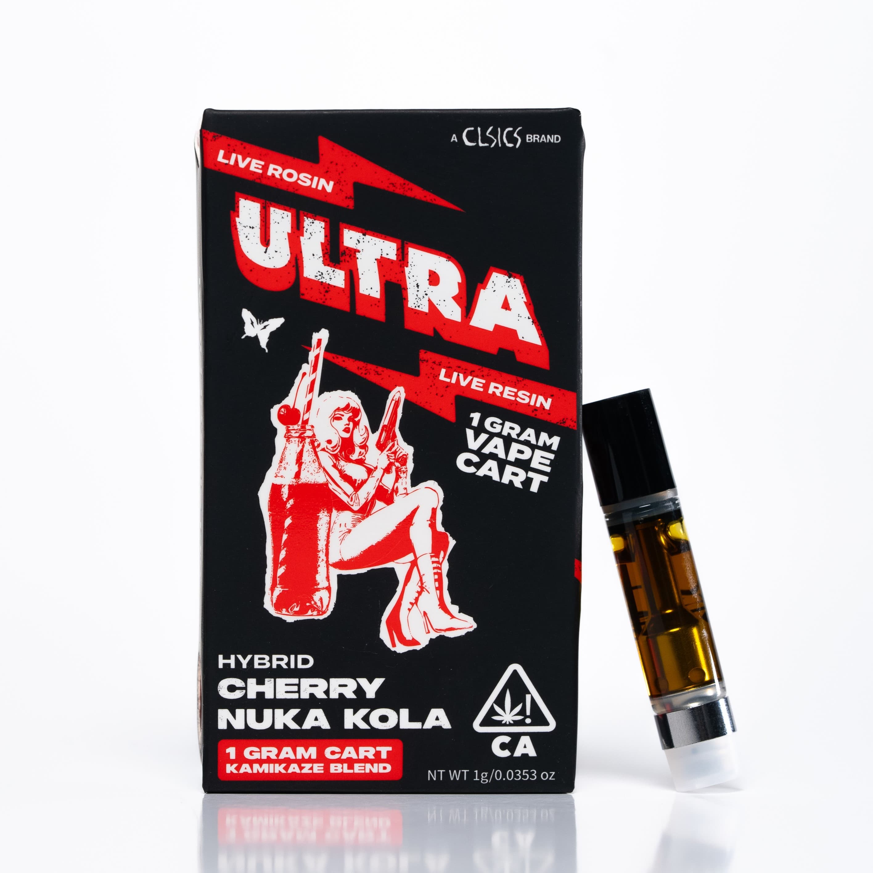 Ultra Live Rosin and Live Resin Cartridge 1g Hybrid Cherry Nuka Kola