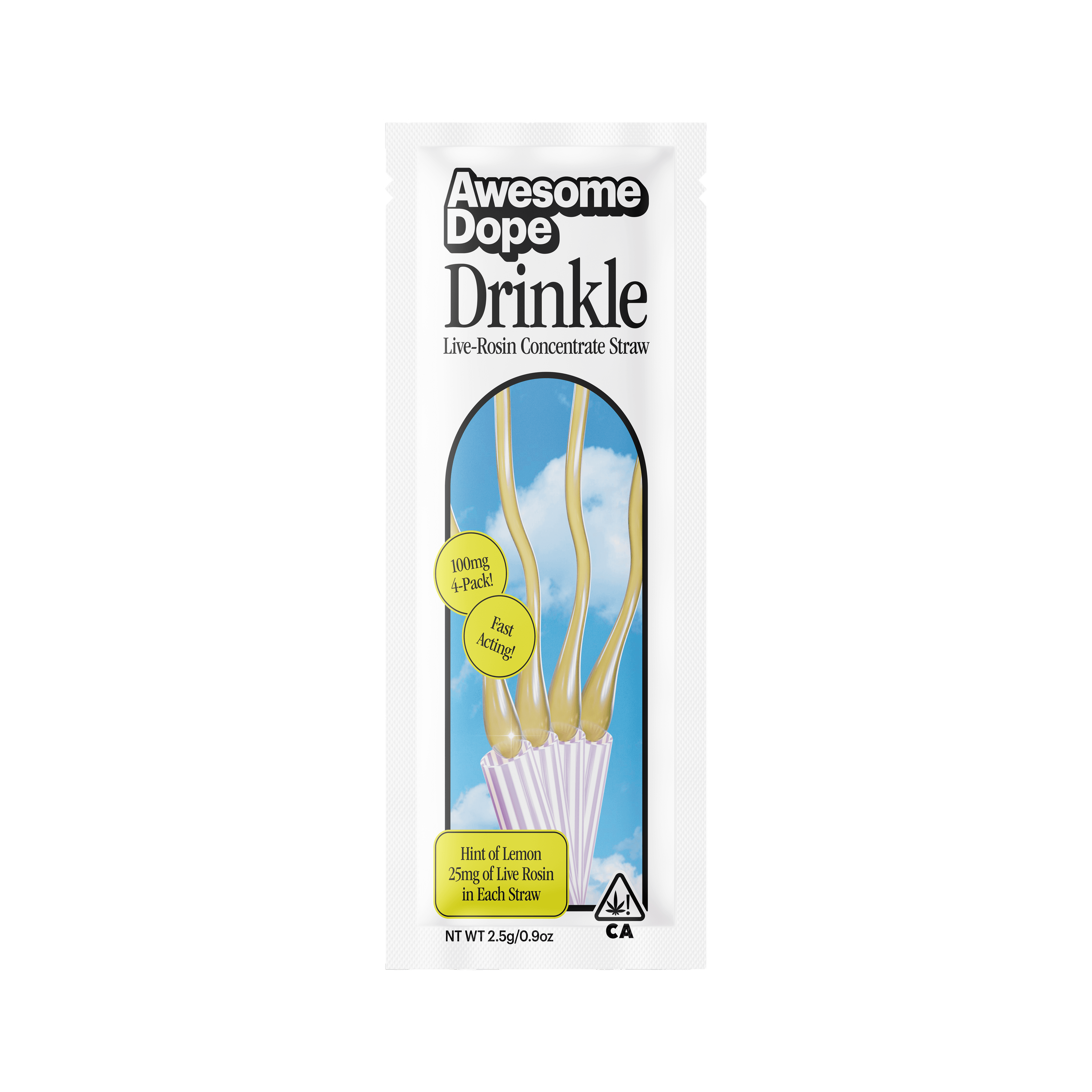 Awesome Dope Edible Rosin Concentrate Straws 25mg Sativa 4pk