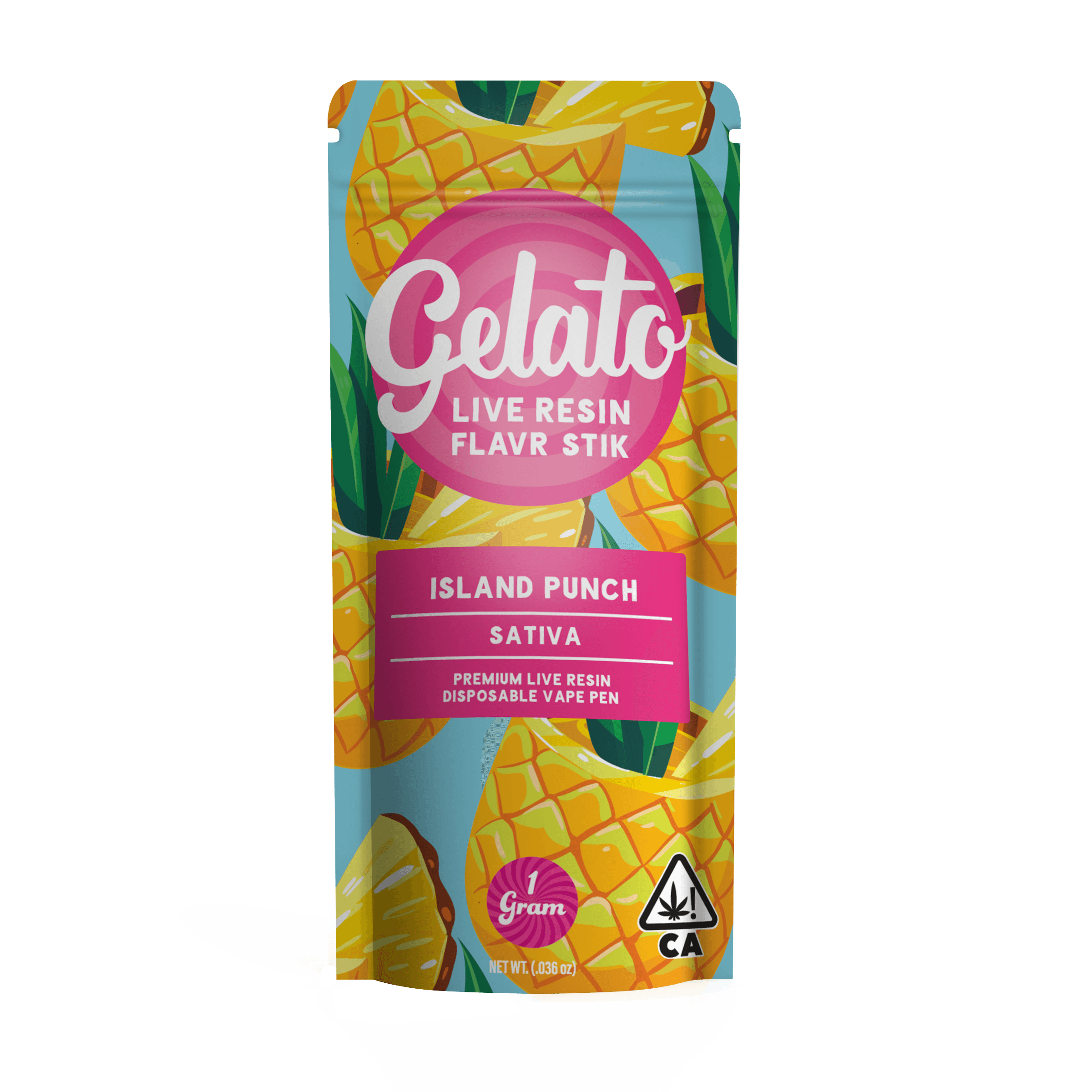 Gelato Live Resin All-In-One 1g Sativa Island Punch 10pk