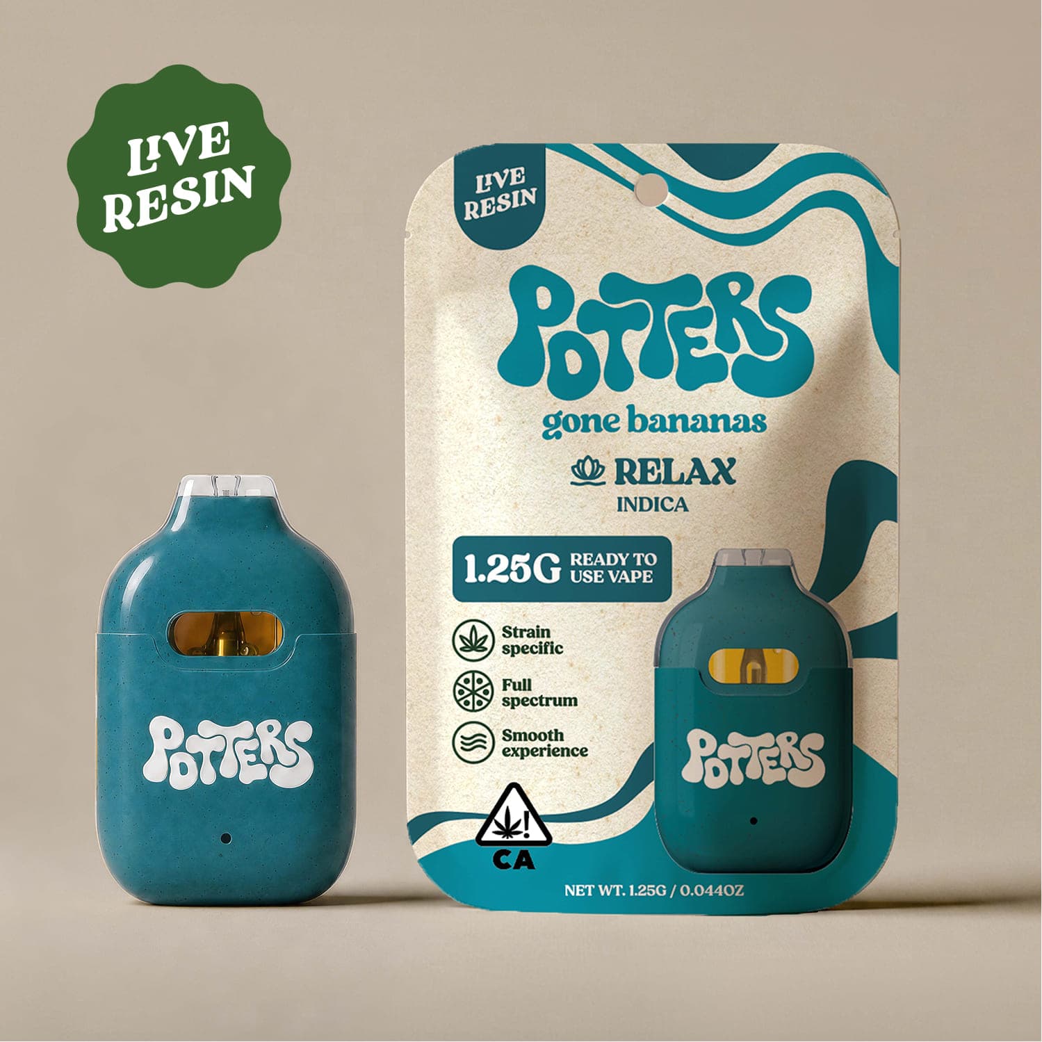 Potters Live Resin All-In-One 1.25g Indica Gone Bananas