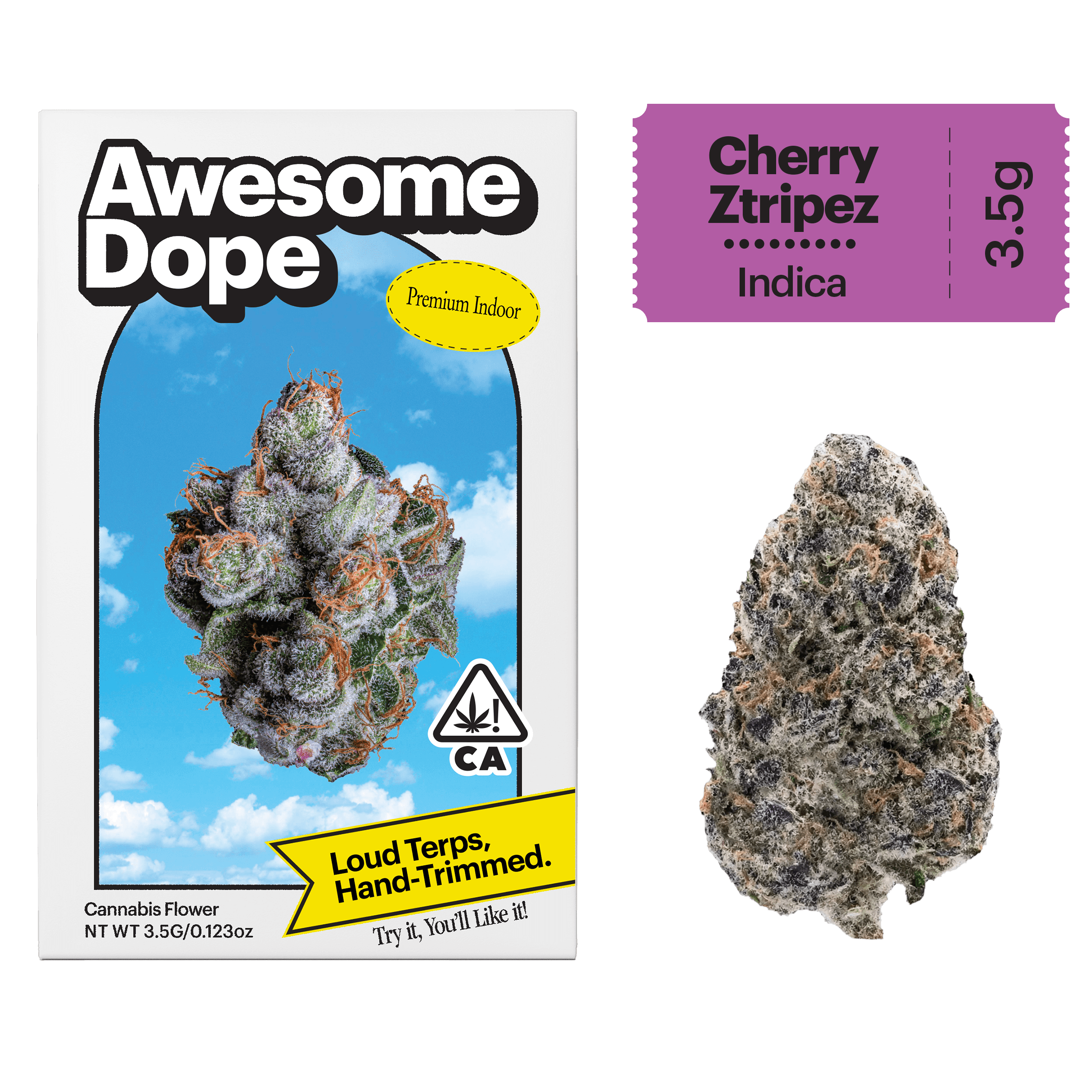 Awesome Dope Indoor Flower 3.5g Indica Cherry Ztripez