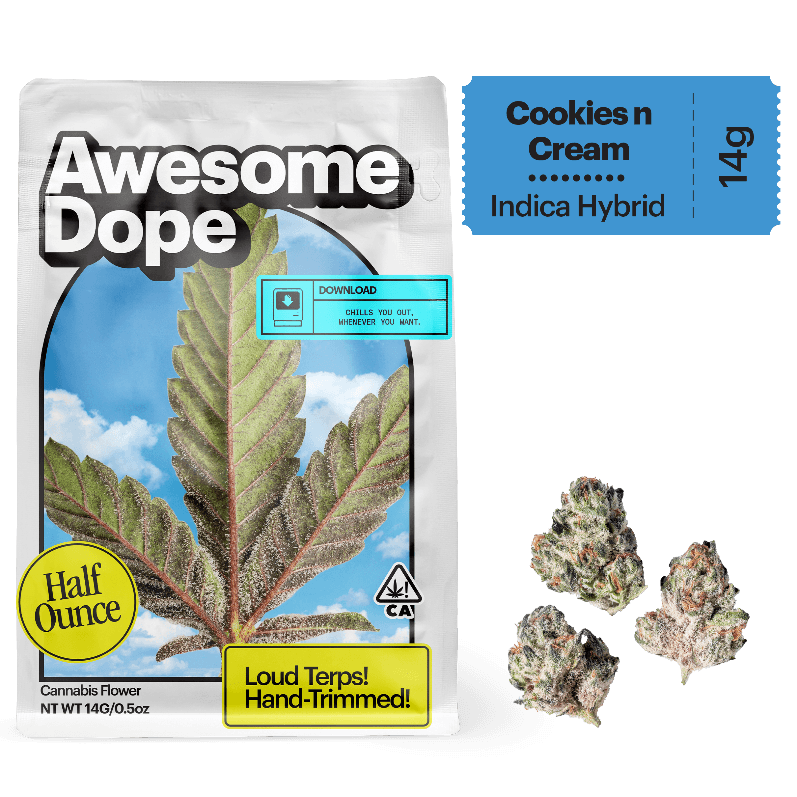 Awesome Dope Smalls Flower 14g Indica Hybrid Cookies n Cream