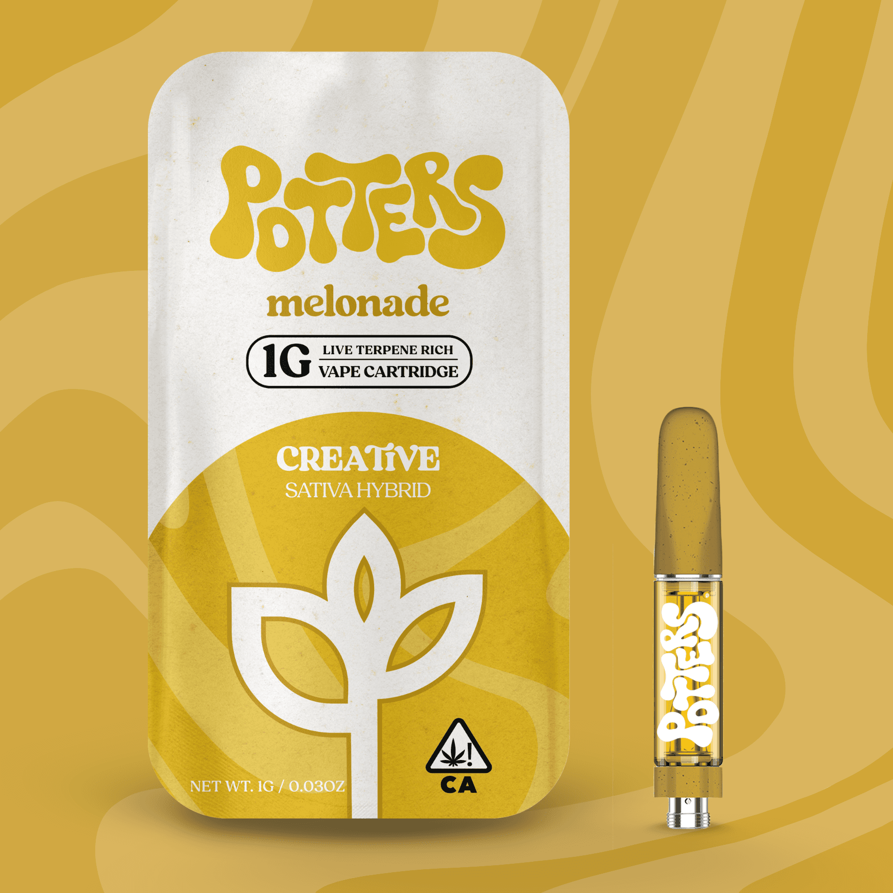 Potters Live Resin Vape Cartridges 1g Sativa Melonade
