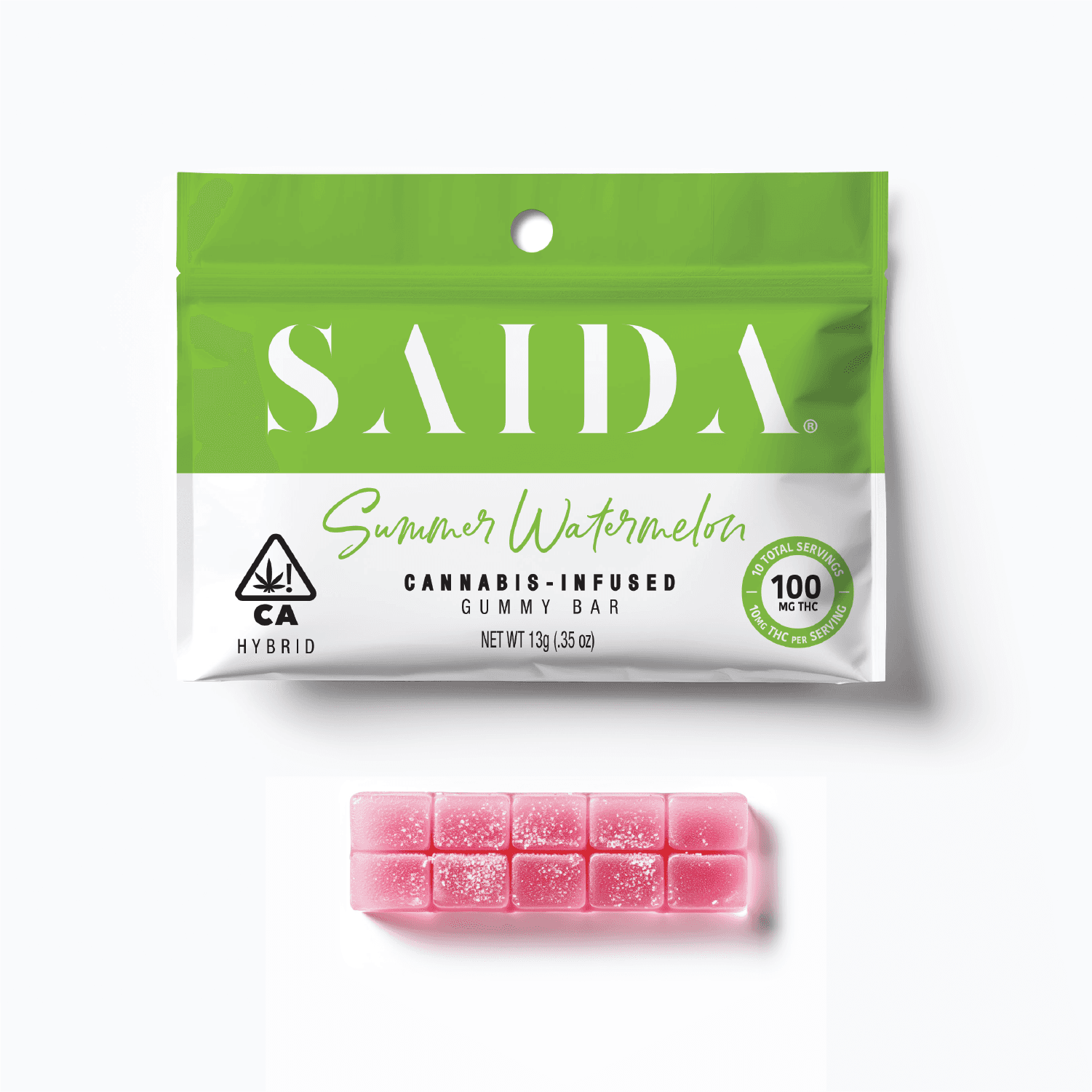 Saida Gummy Bar 100mg Hybrid Summer Watermelon