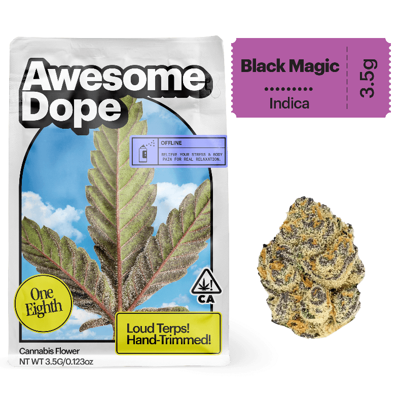 Awesome Dope Flower 3.5g Indica Black Magic 16ct