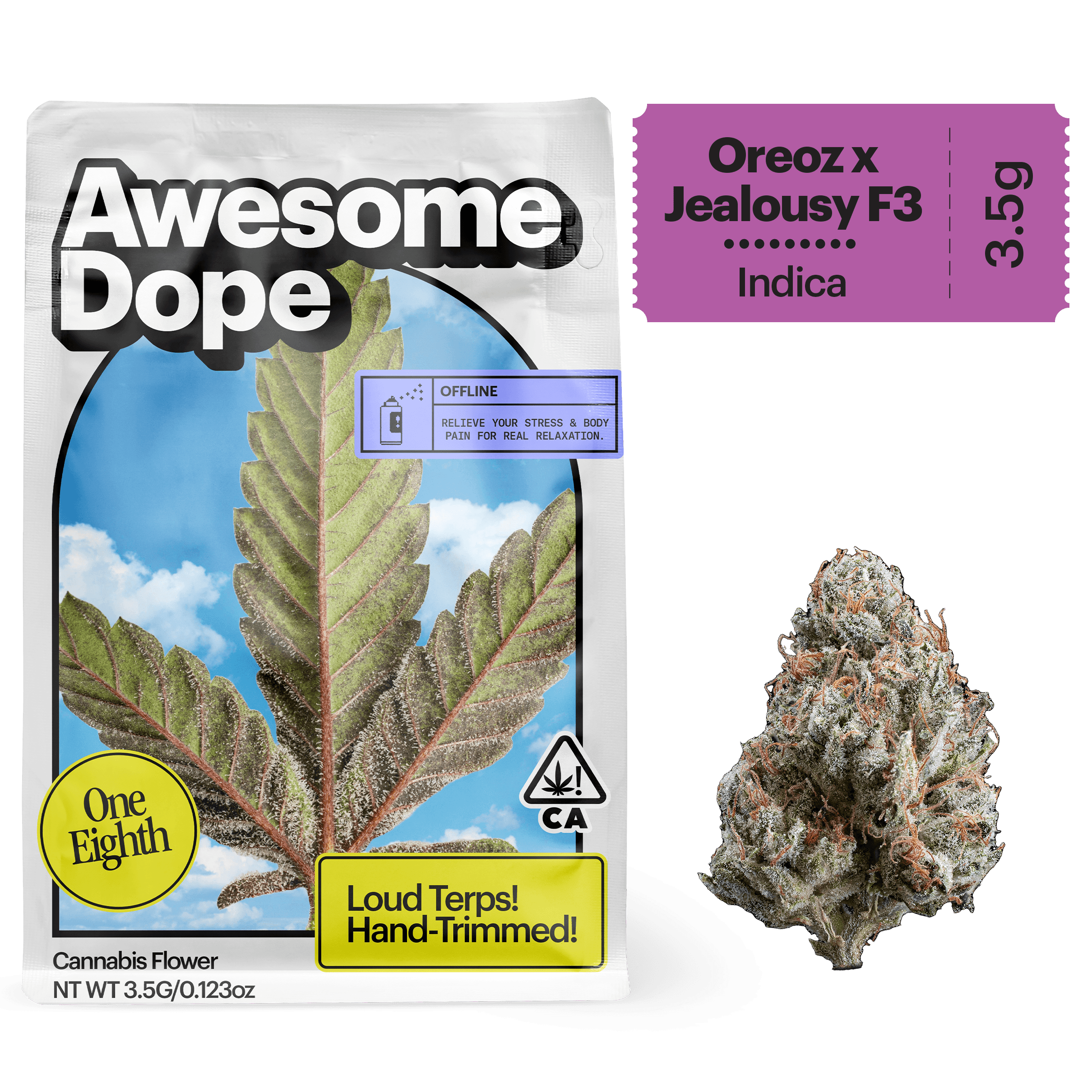 Awesome Dope Flower 3.5g Indica Oreoz x Jealousy F3