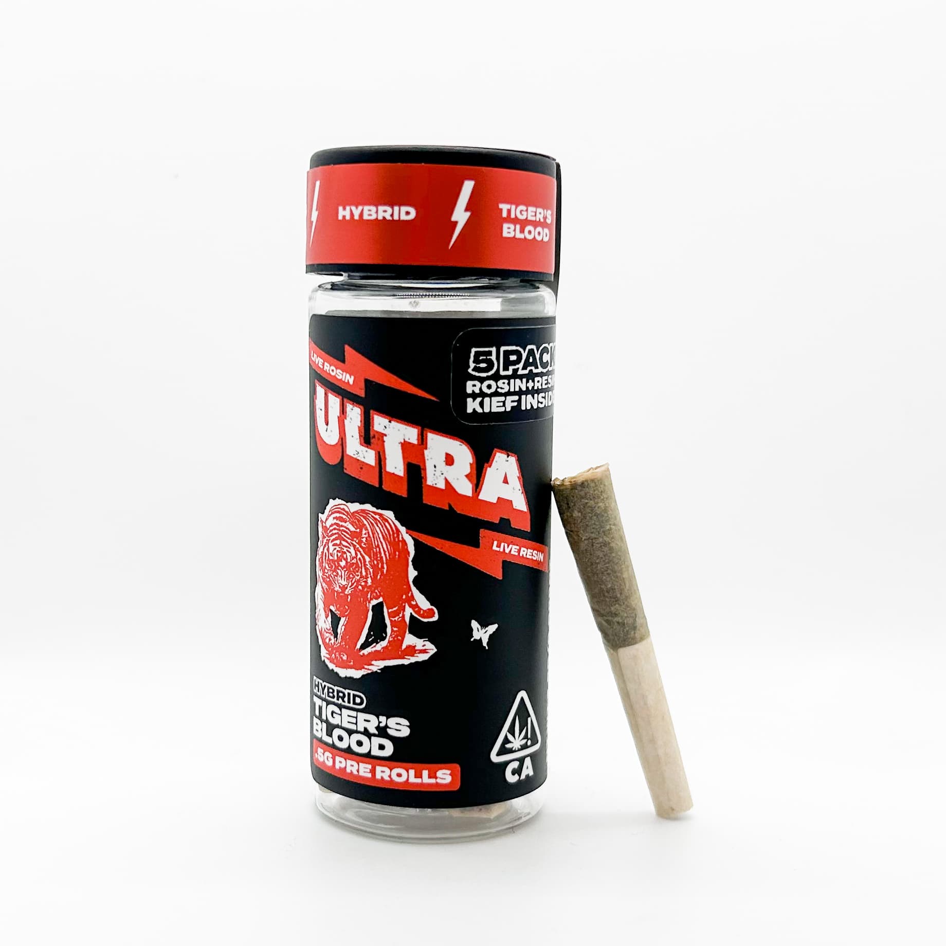 Ultra Live Rosin and Live Resin Preroll 5pk .5g Hybrid Tiger's Blood