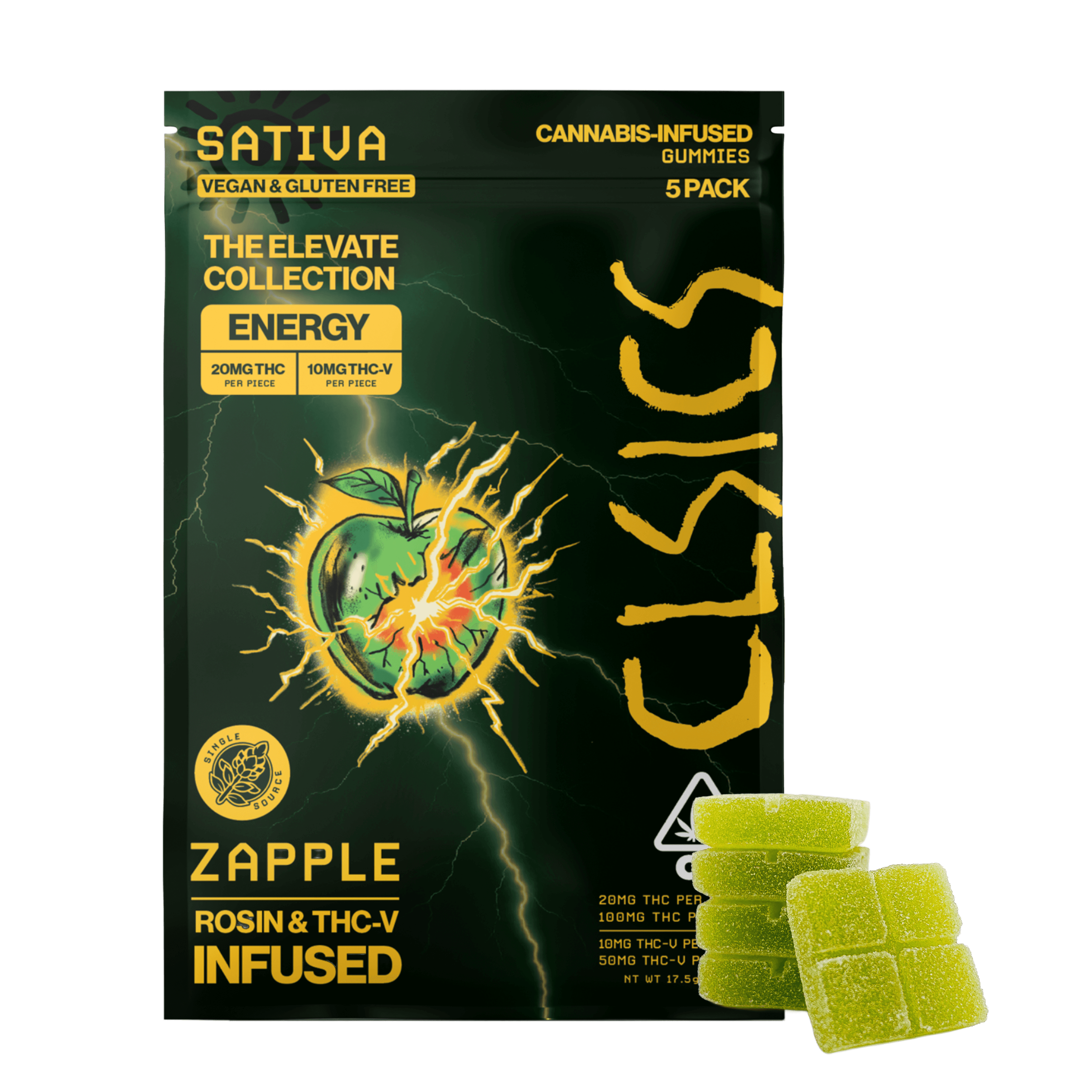 CLSICS Live Rosin Gummies Sativa THC-V/THC Zapple 5pk