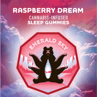 Emerald Sky Live Resin Gummies 10ct 100mg Indica Raspberry Dream 10:2:2 THC/CBD/CBN Sleep