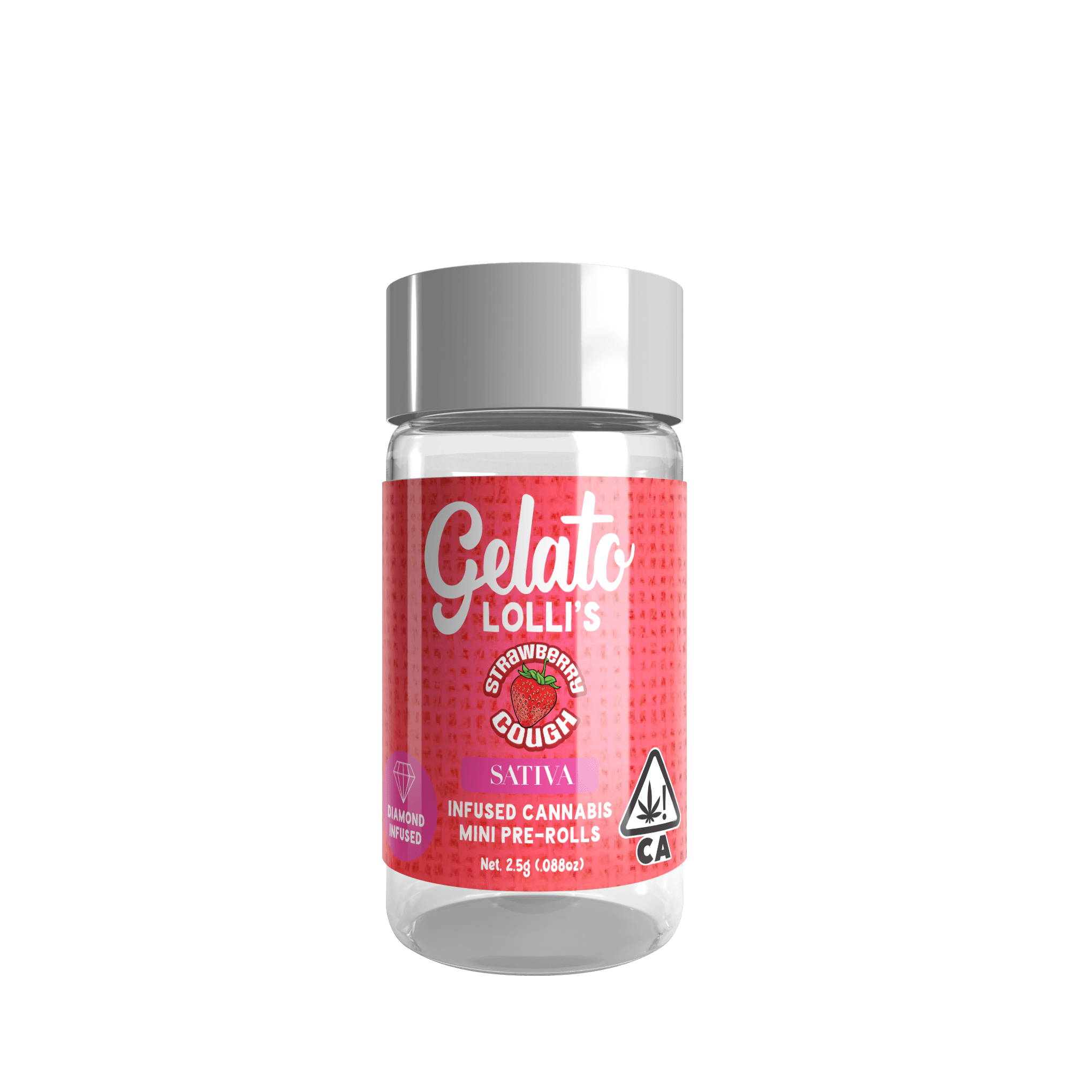 Gelato Lolli's 5pk Infused Mini Preroll .6g Sativa Strawberry Cough