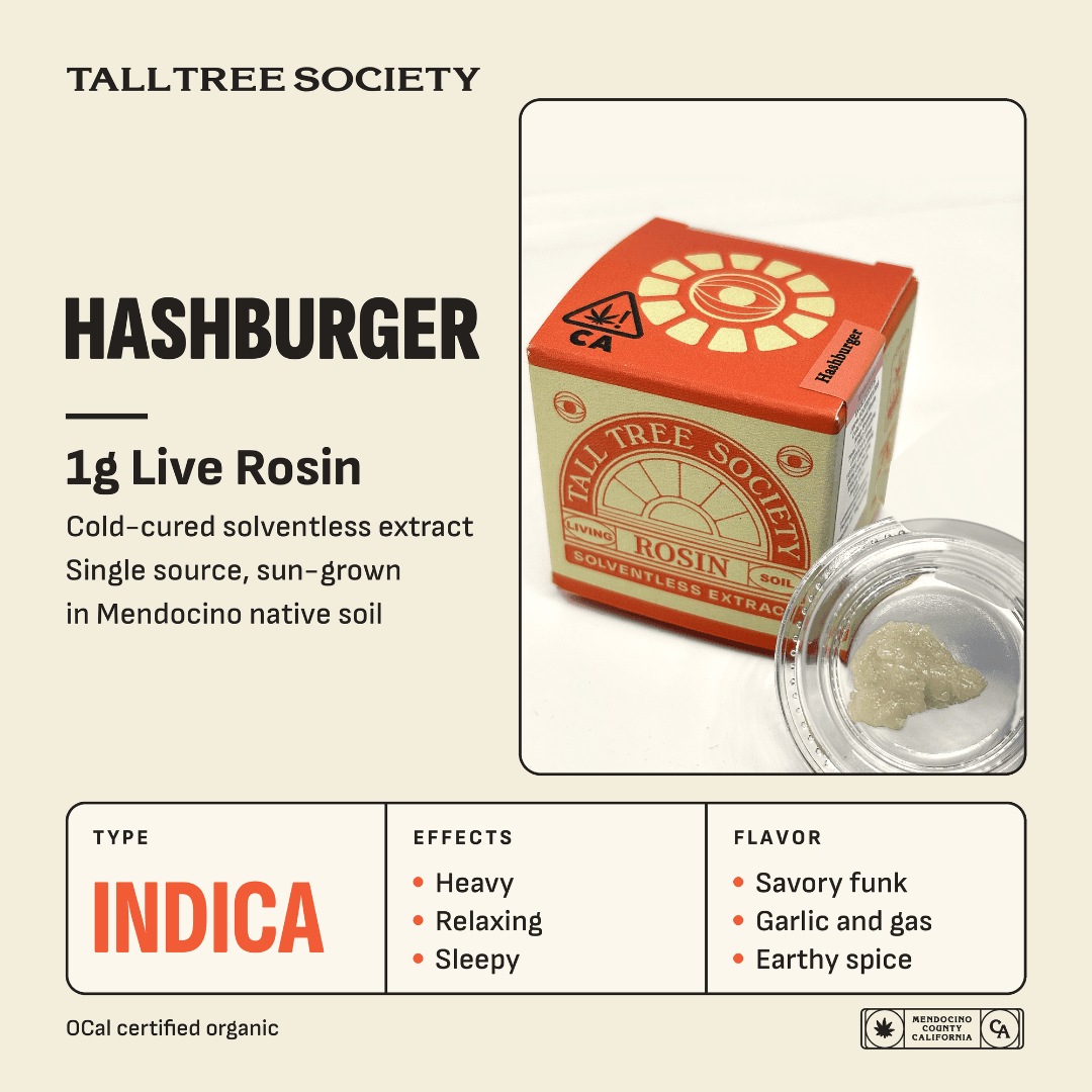 Tall Tree Society Rosin 1g Hashburger